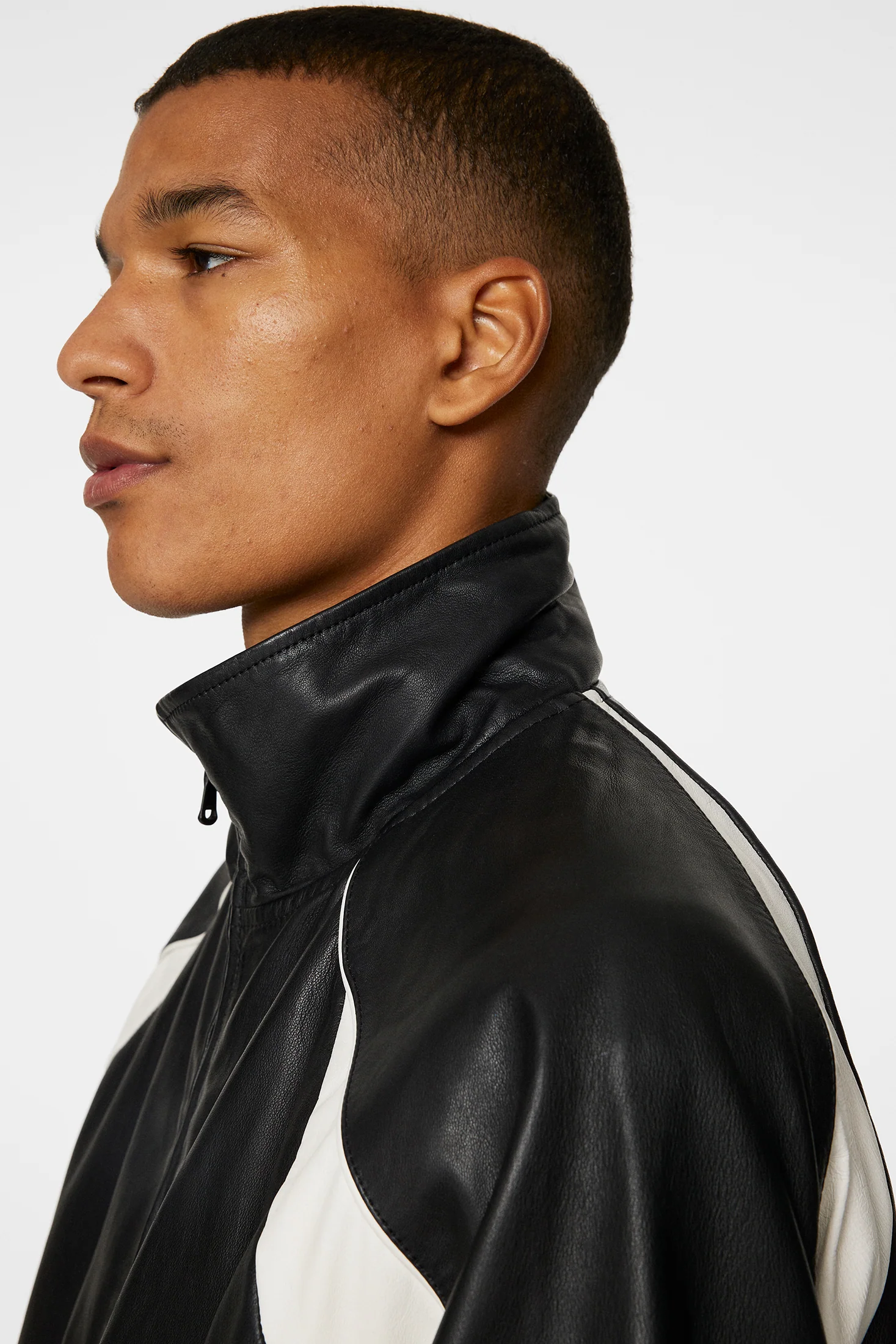 Lex Leather Track Jacket / Black - Image 7