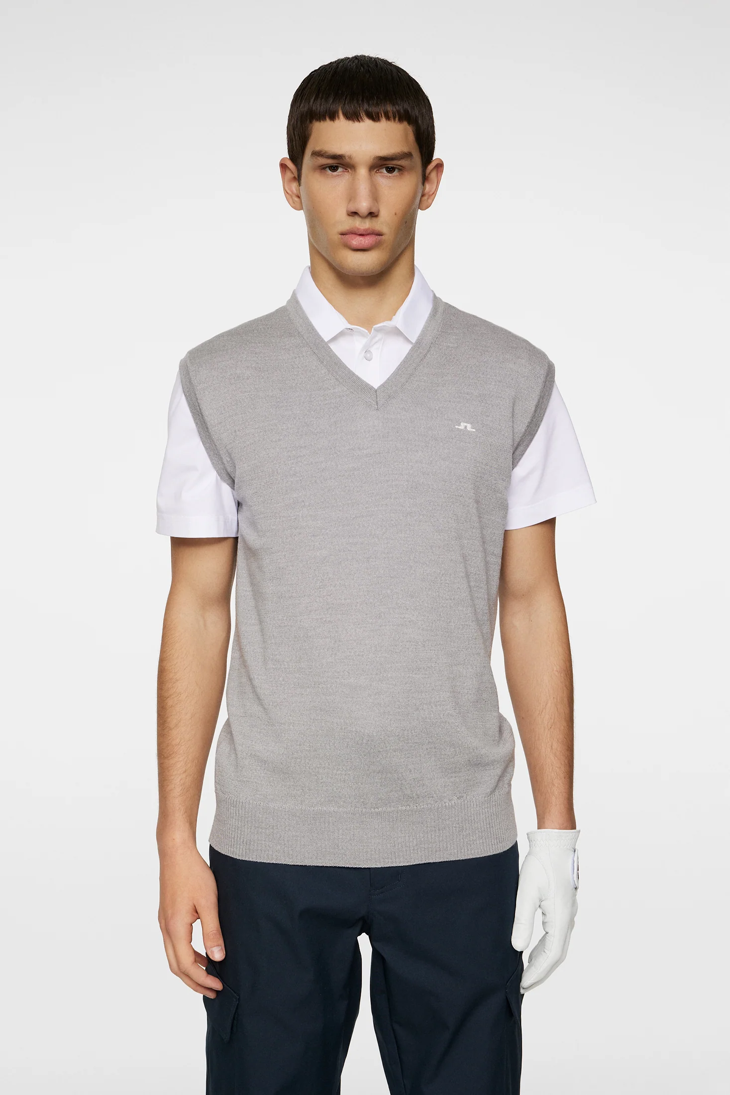 Liam Knitted Vest / Light Grey Melange - Image 2