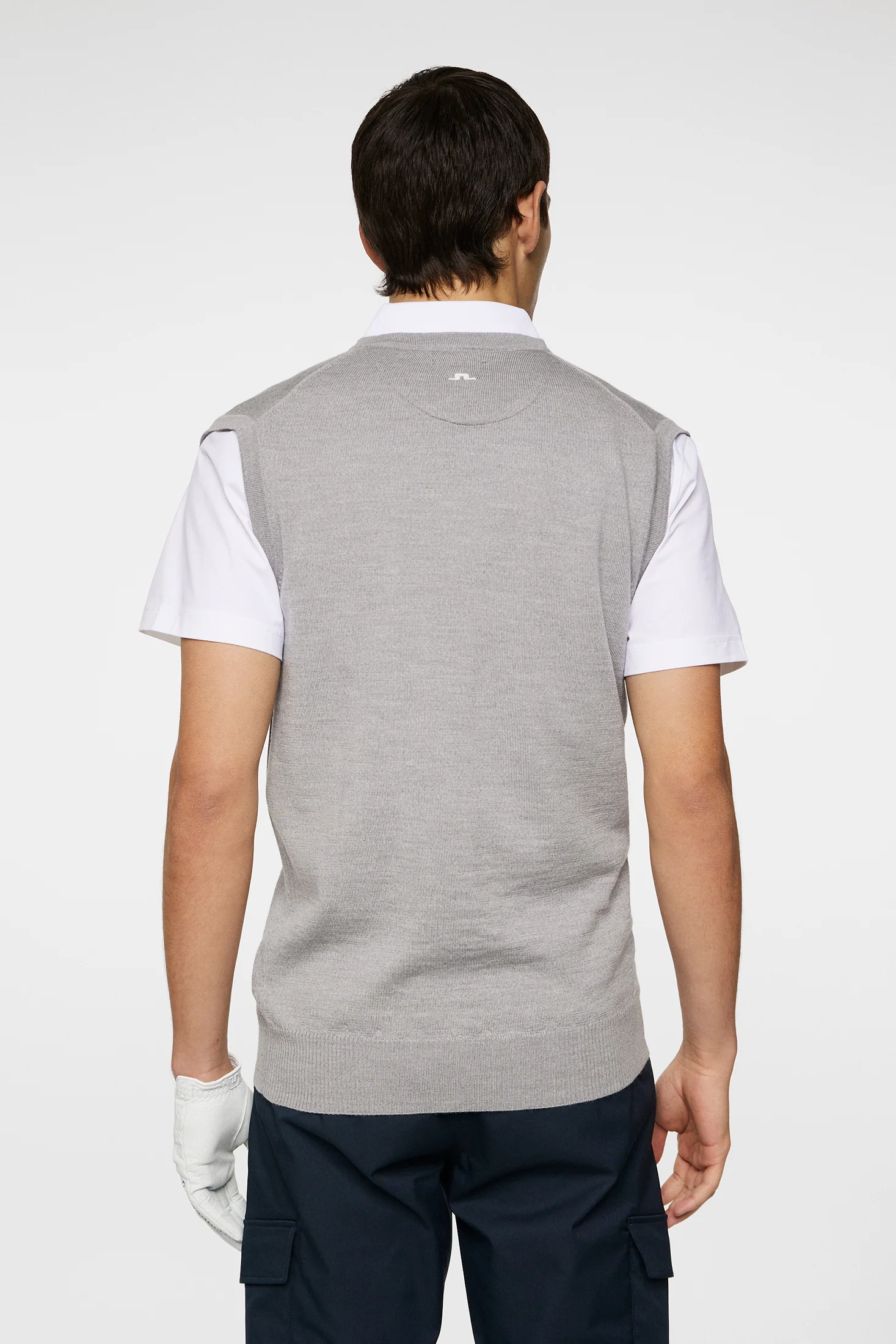 Liam Knitted Vest / Light Grey Melange - Image 3