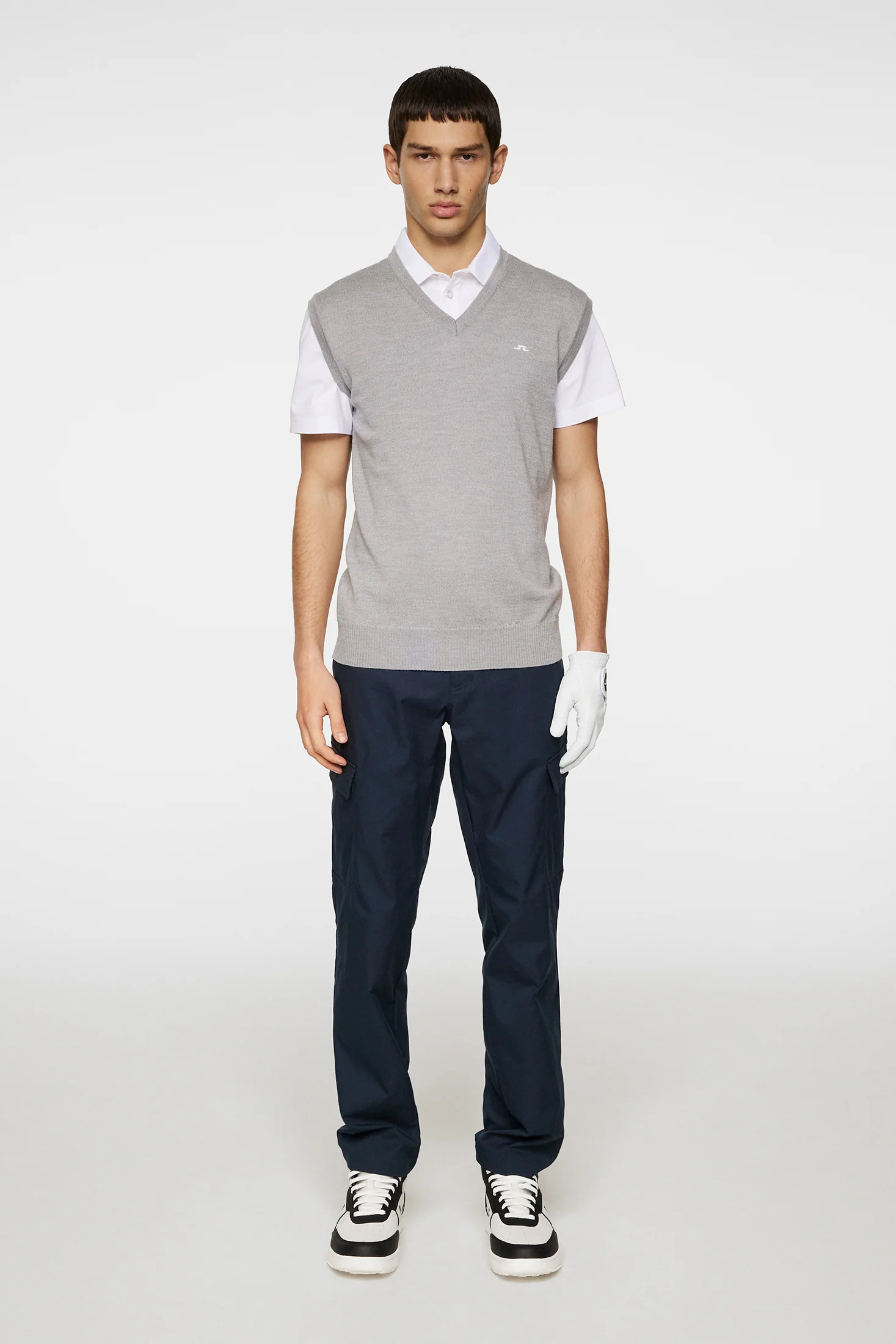 Liam Knitted Vest / Light Grey Melange - Image 4