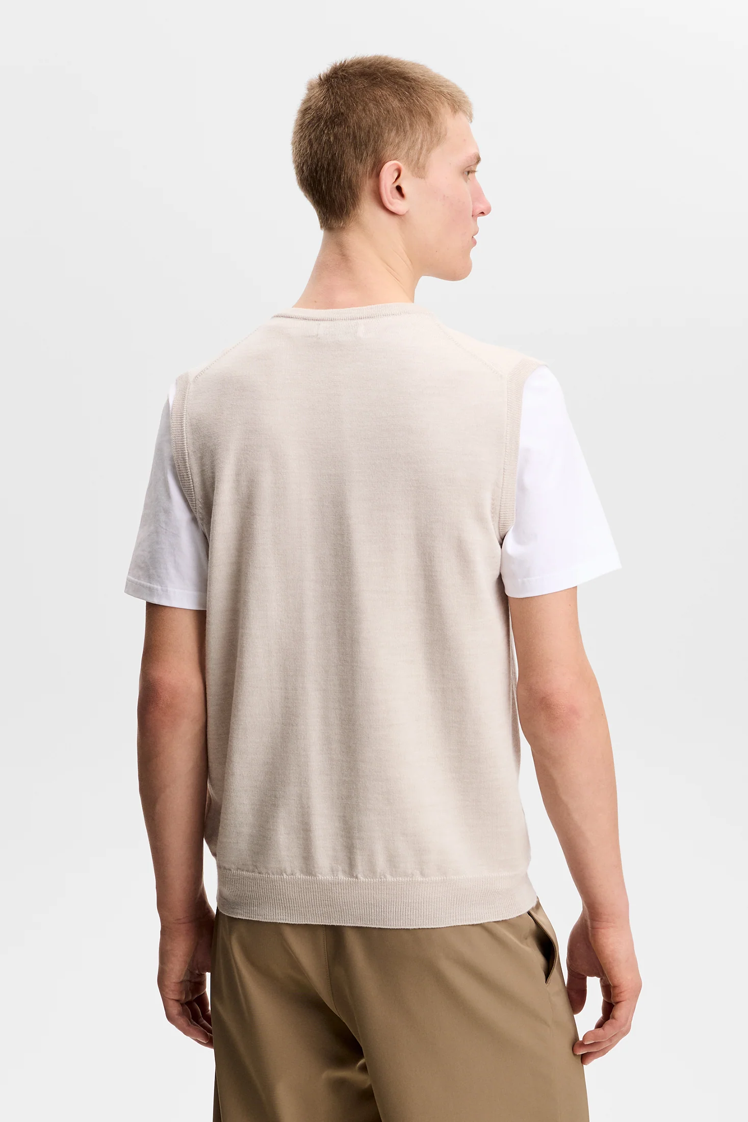 Liam Knitted Vest / Moonbeam Melange - Image 3