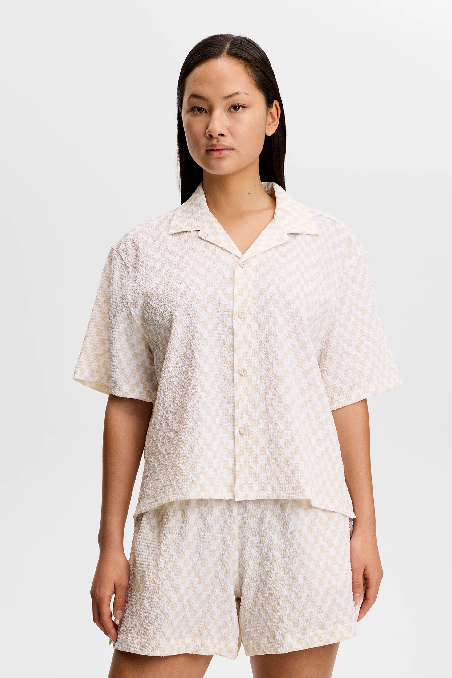 Liv Crinkle Nylon Shirt / Bridge Stack Moonbeam M - Image 2