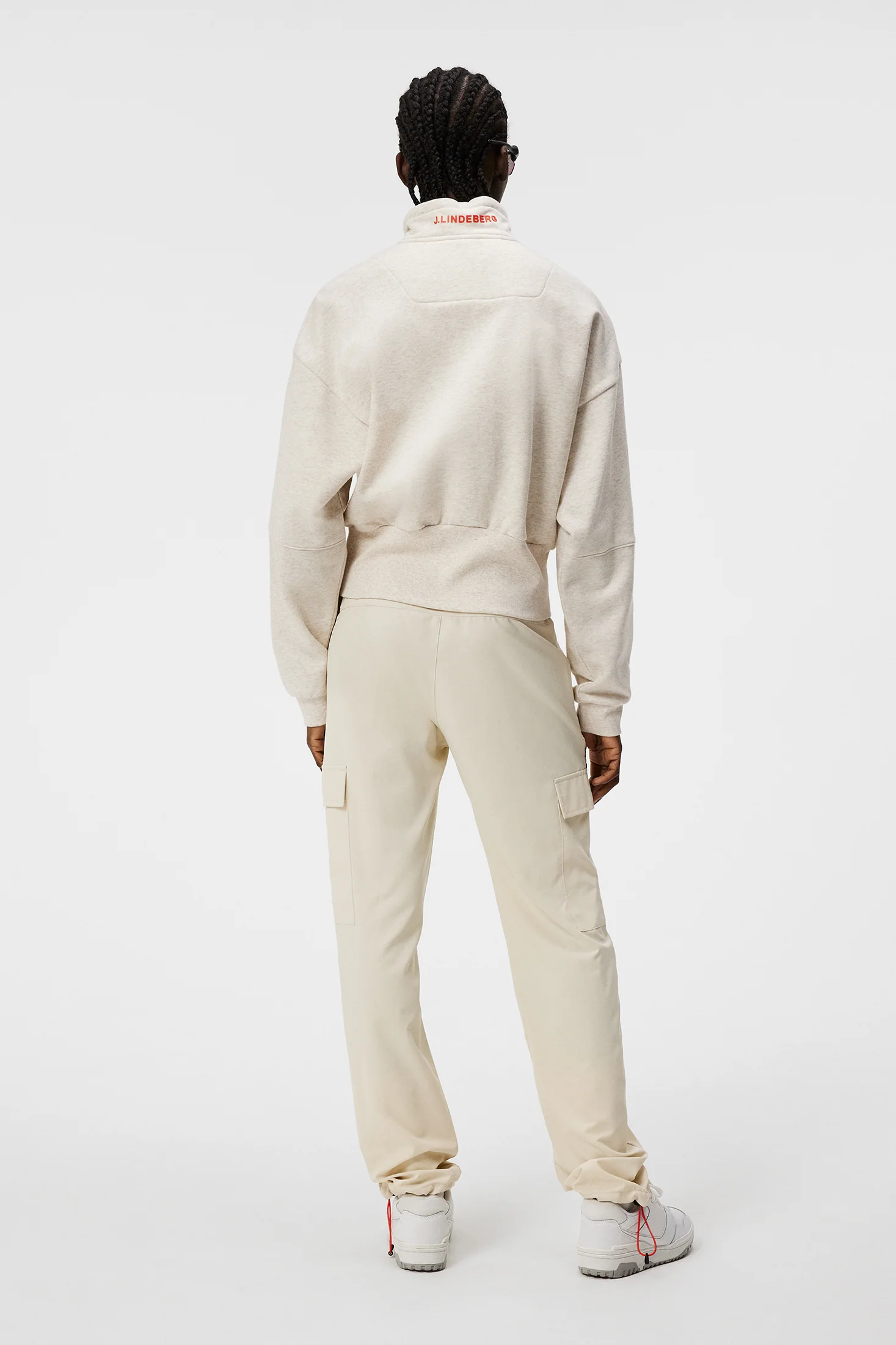 Lucia Zip Mock Neck / Beige Melange - Image 3