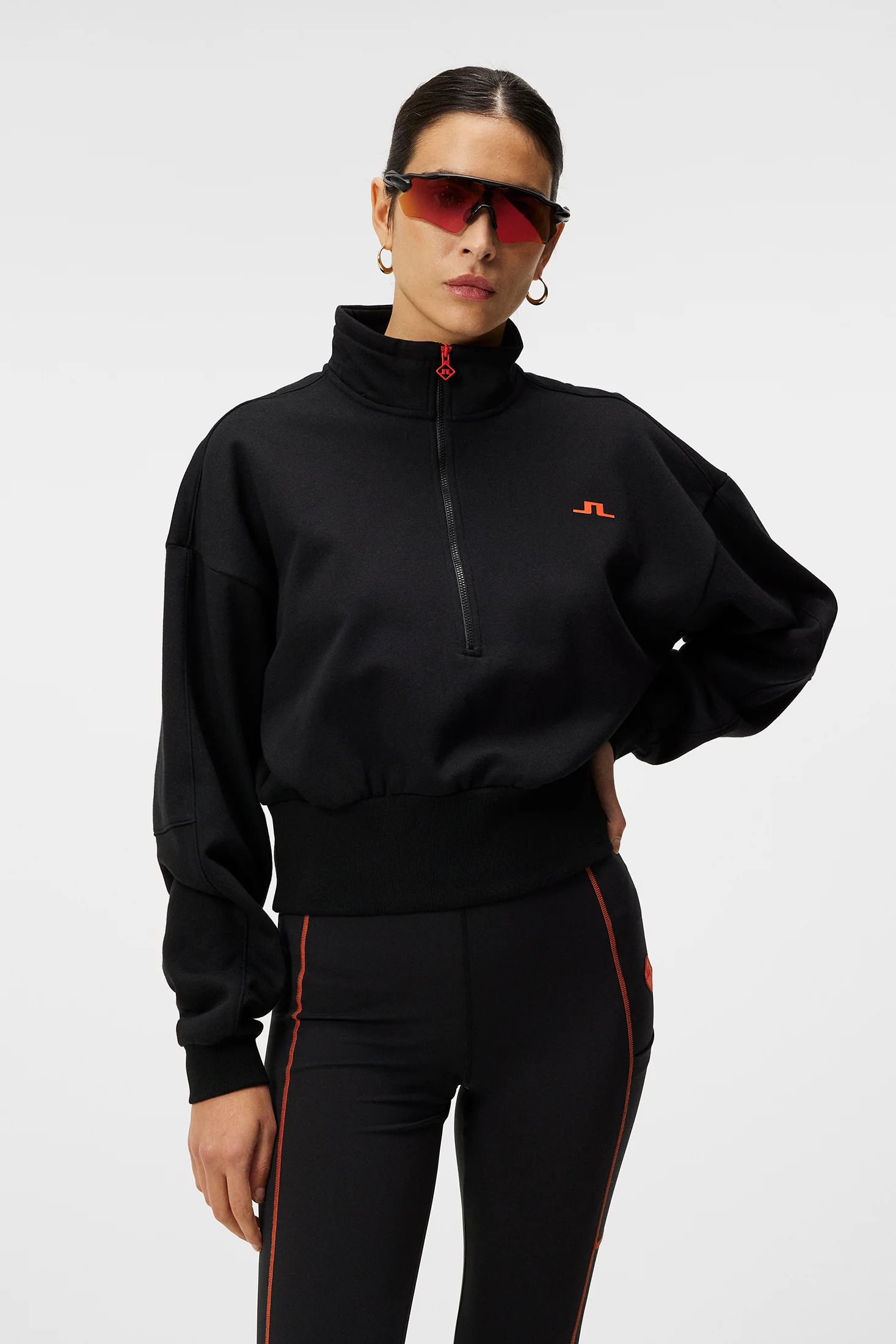 Lucia Zip Mock Neck / Black - Image 2