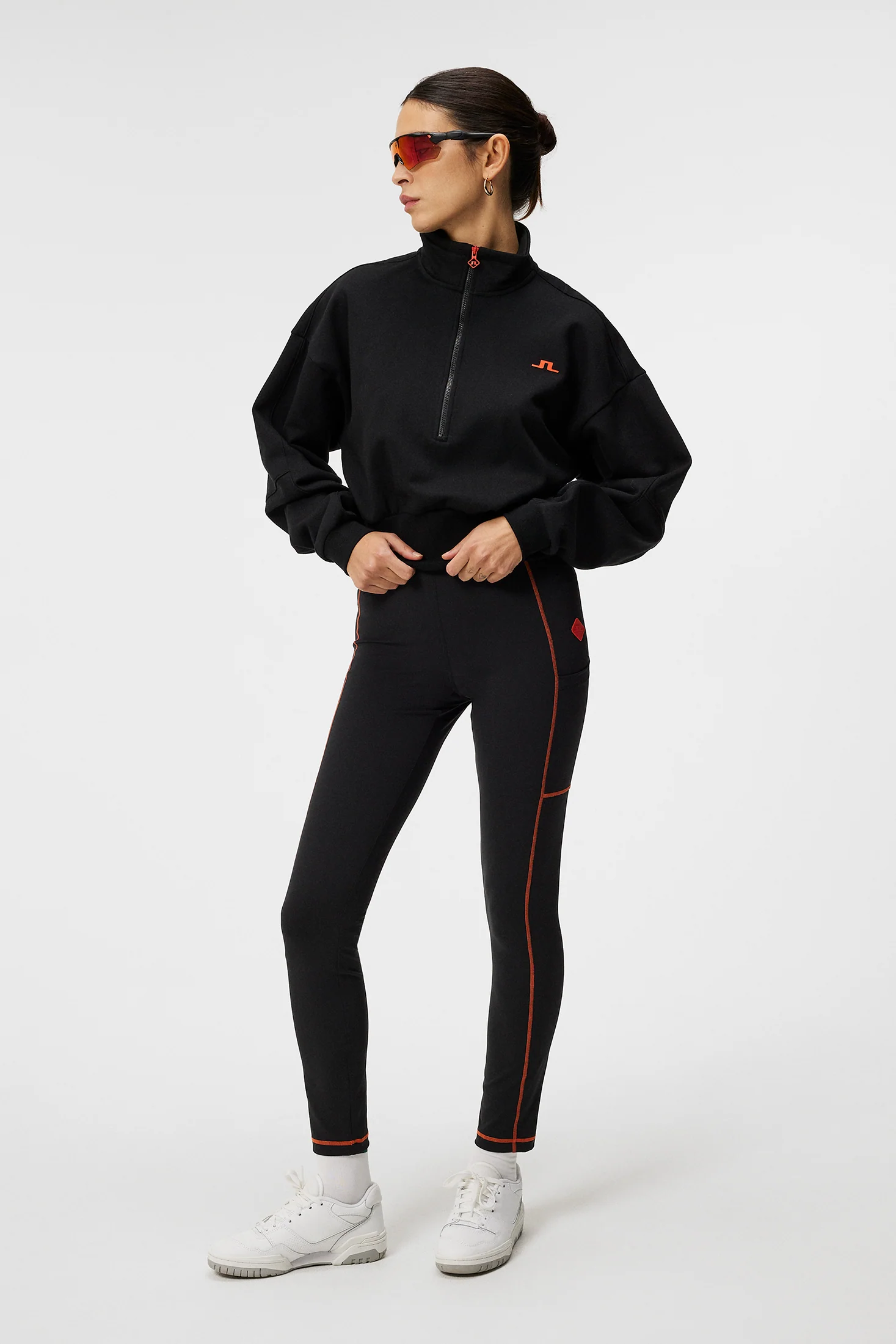 Lucia Zip Mock Neck / Black - Image 4