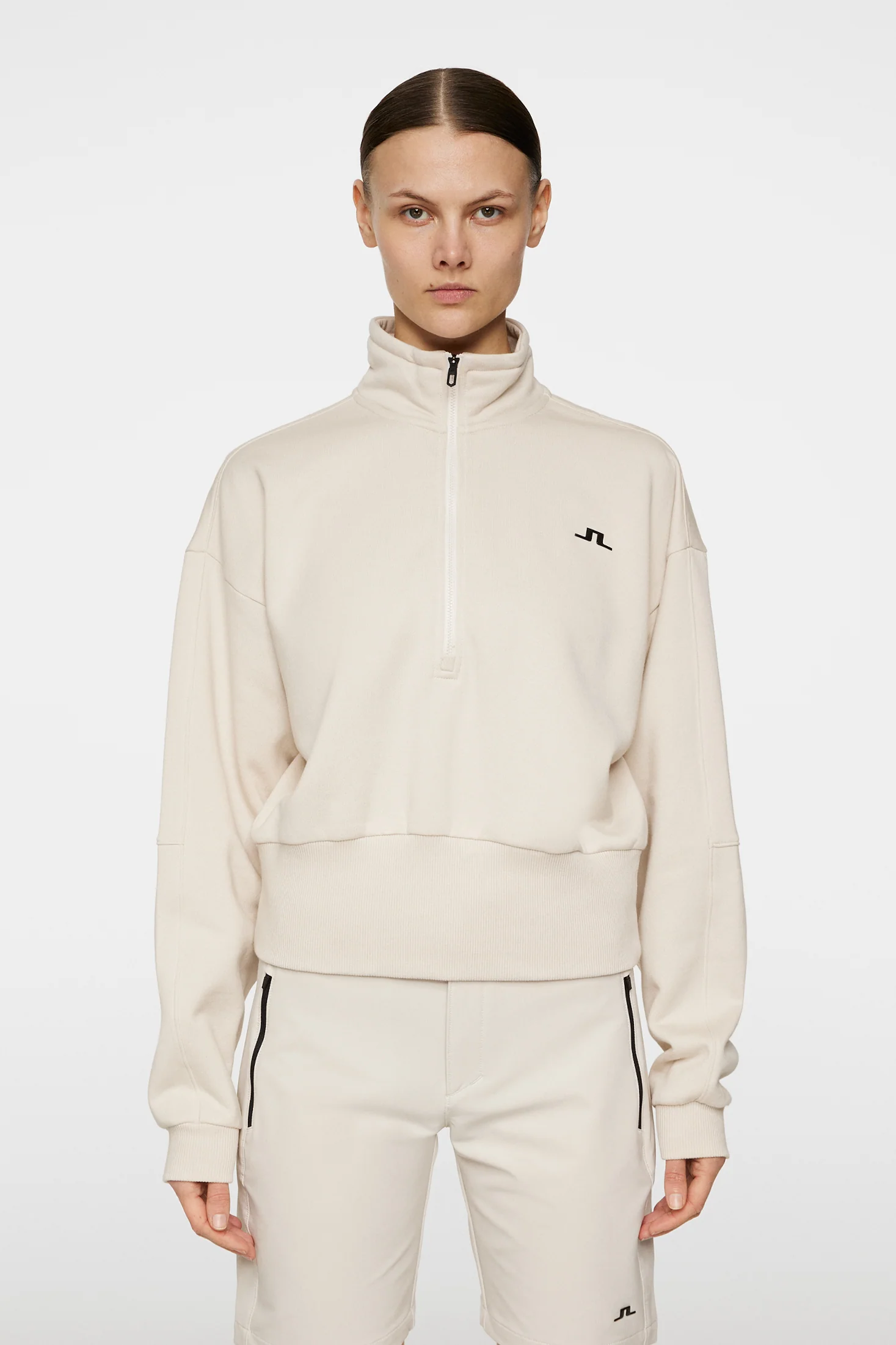 Lucia Zip Mock Neck / Moonbeam - Image 3
