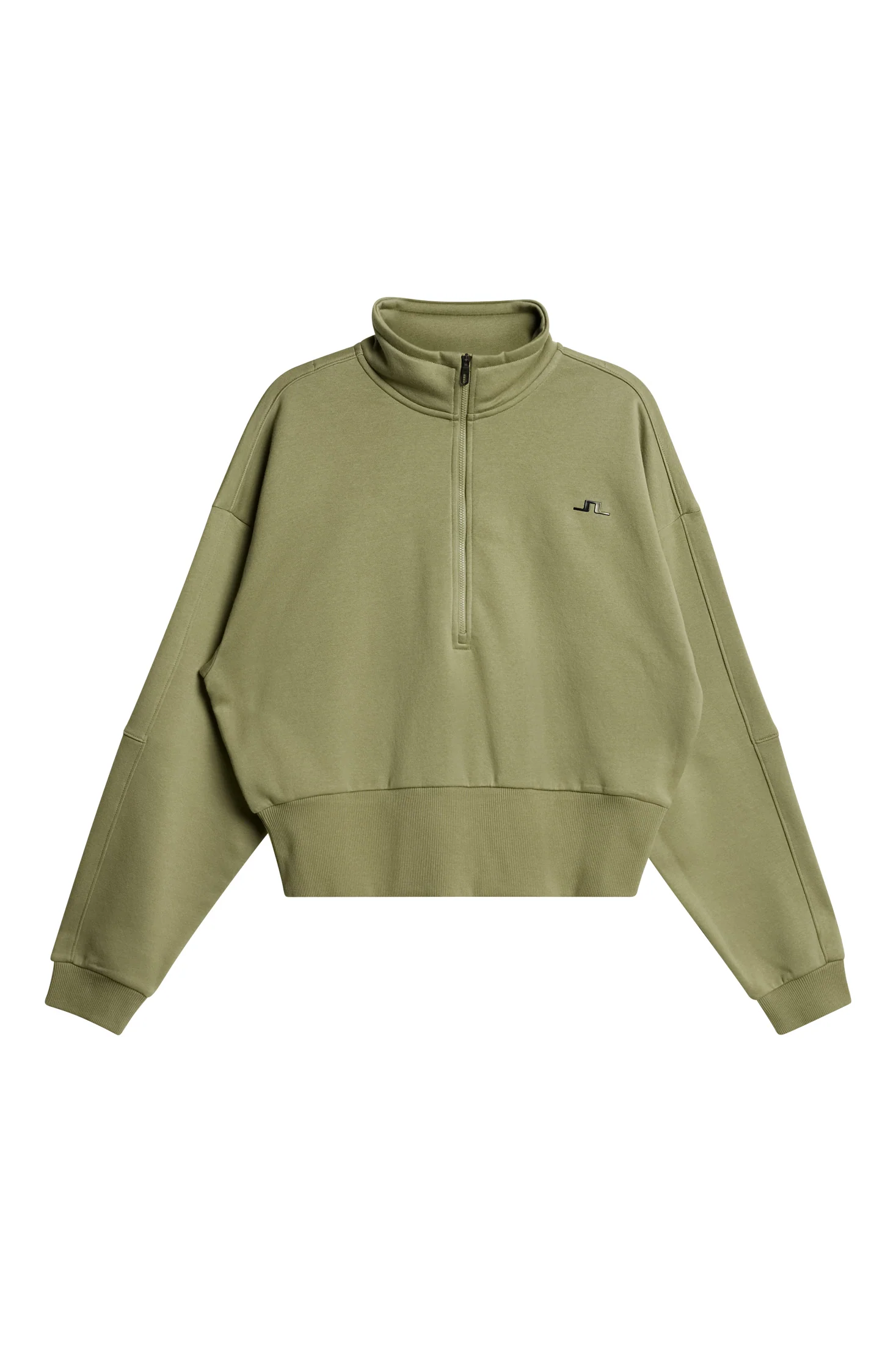 Lucia Zip Mock Neck / Oil Green