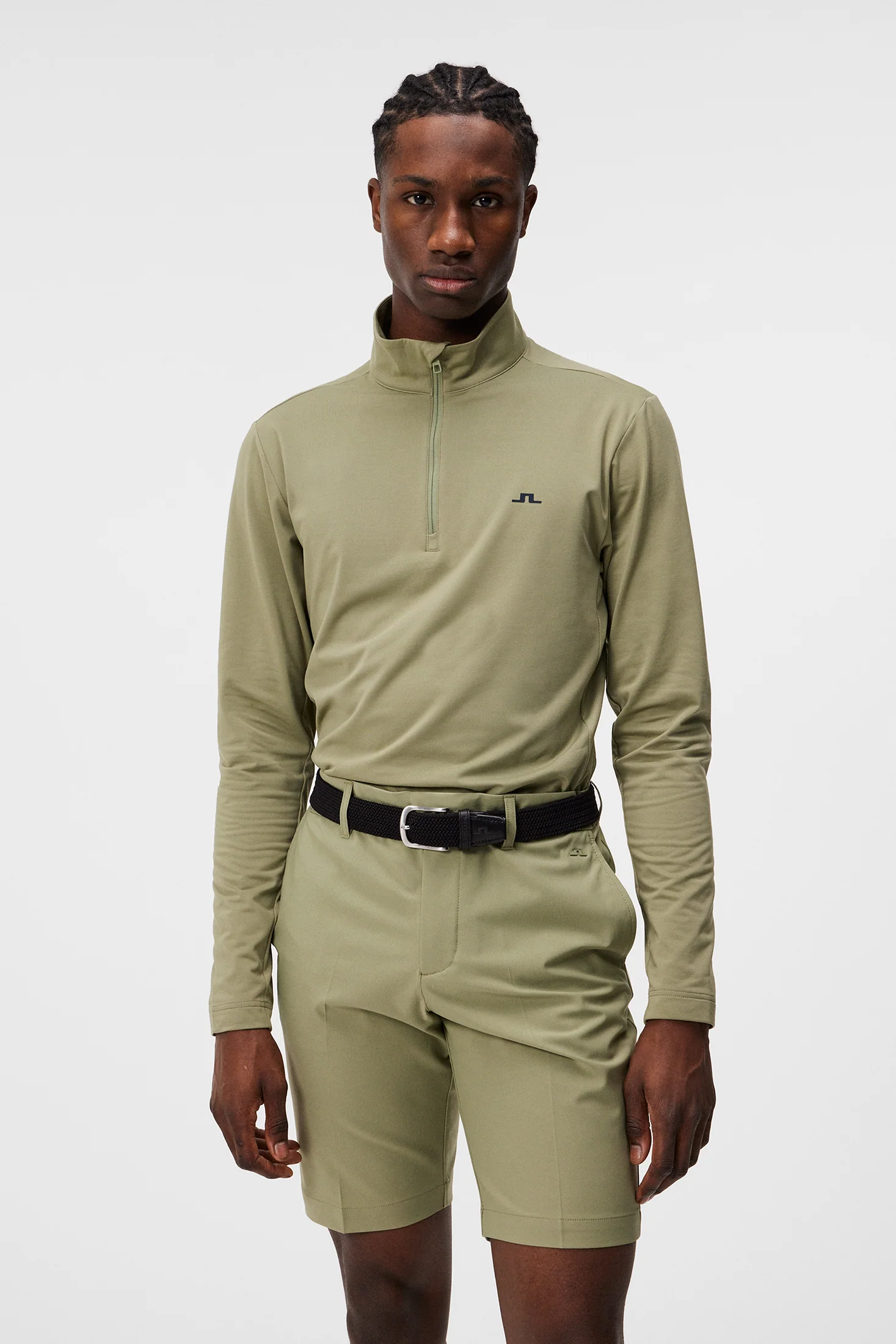 Luke Quarter Zip Mid Layer / Oil Green - Image 2
