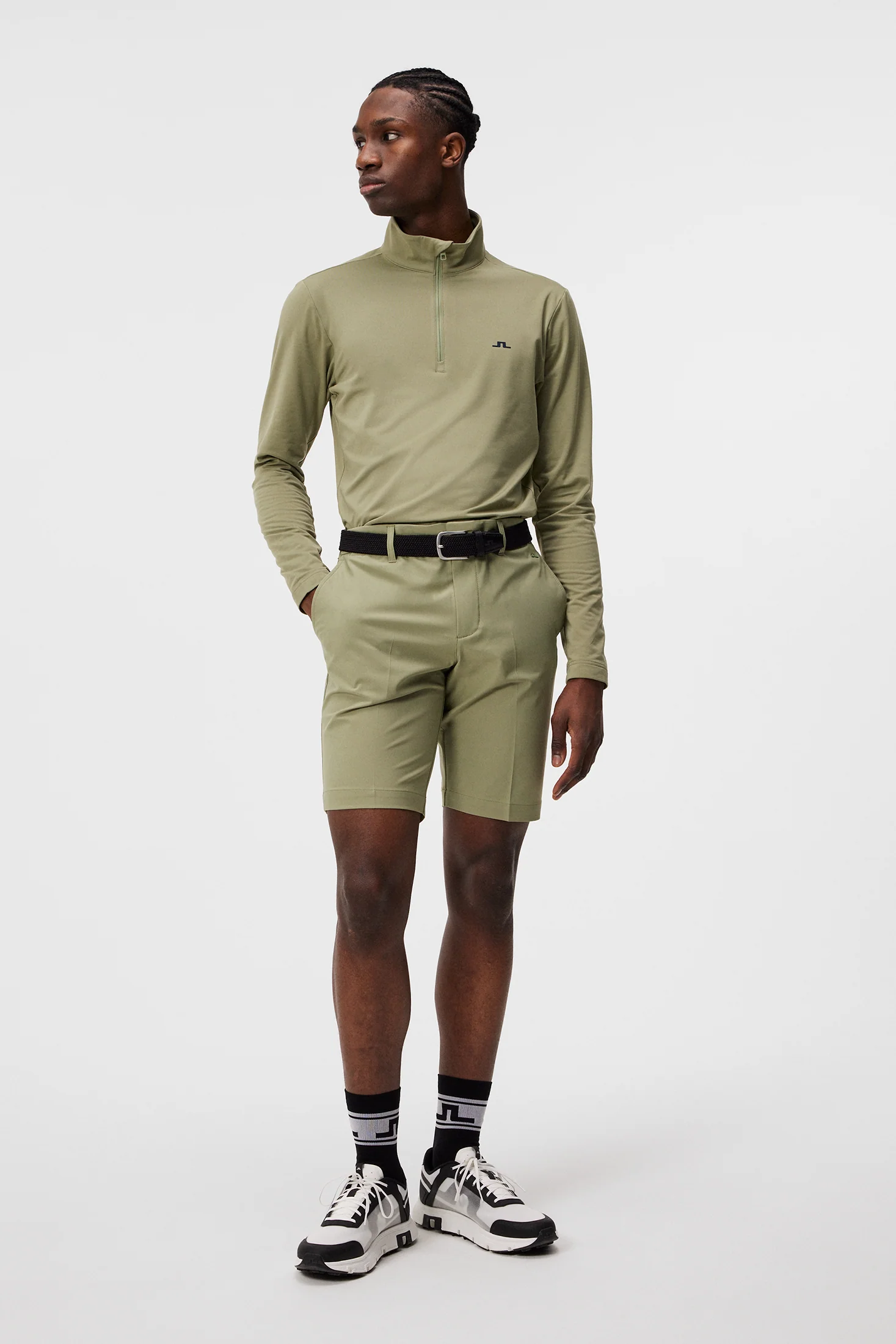 Luke Quarter Zip Mid Layer / Oil Green - Image 4