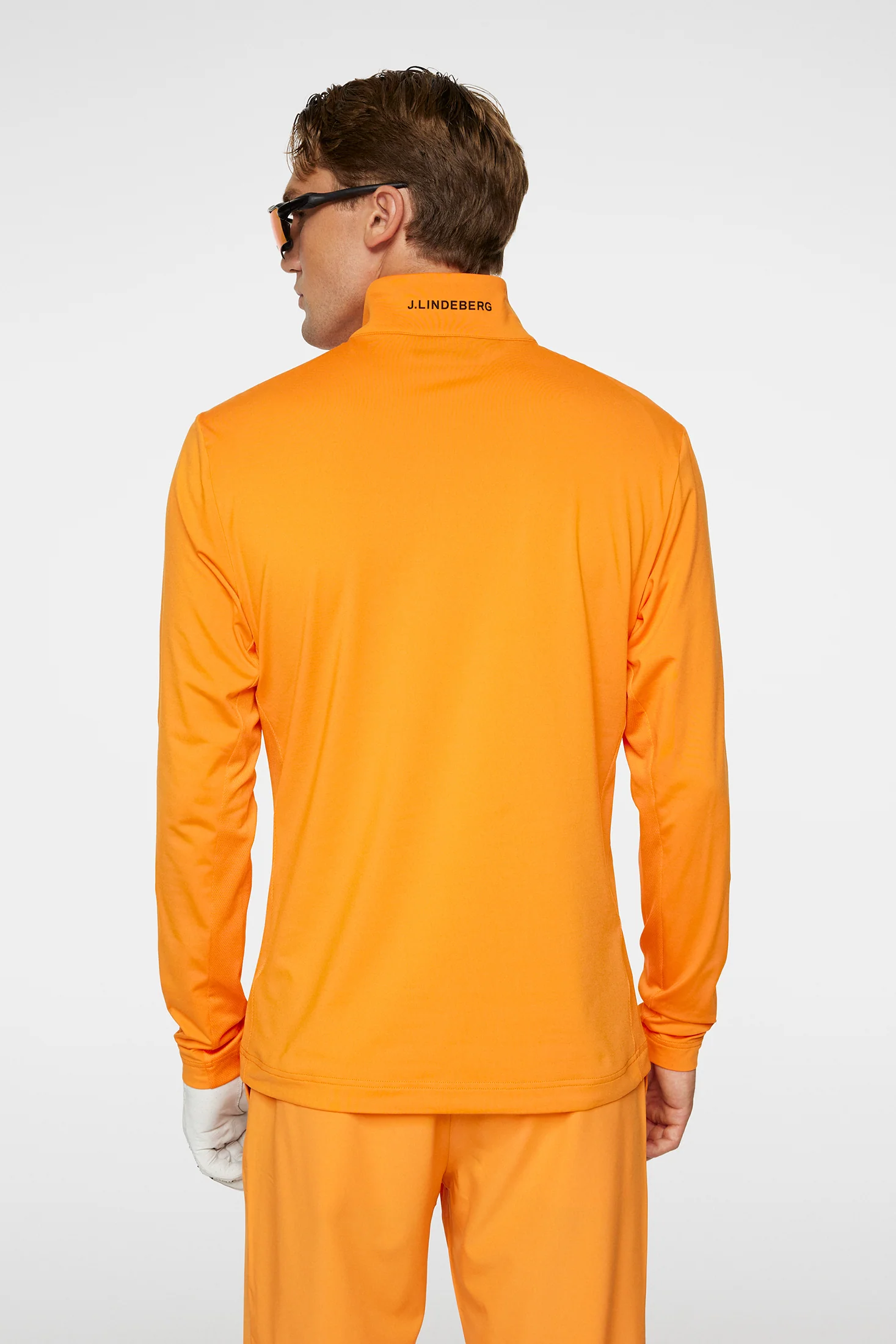 Luke Quarter Zip Mid Layer / Persimmon Orange - Image 3