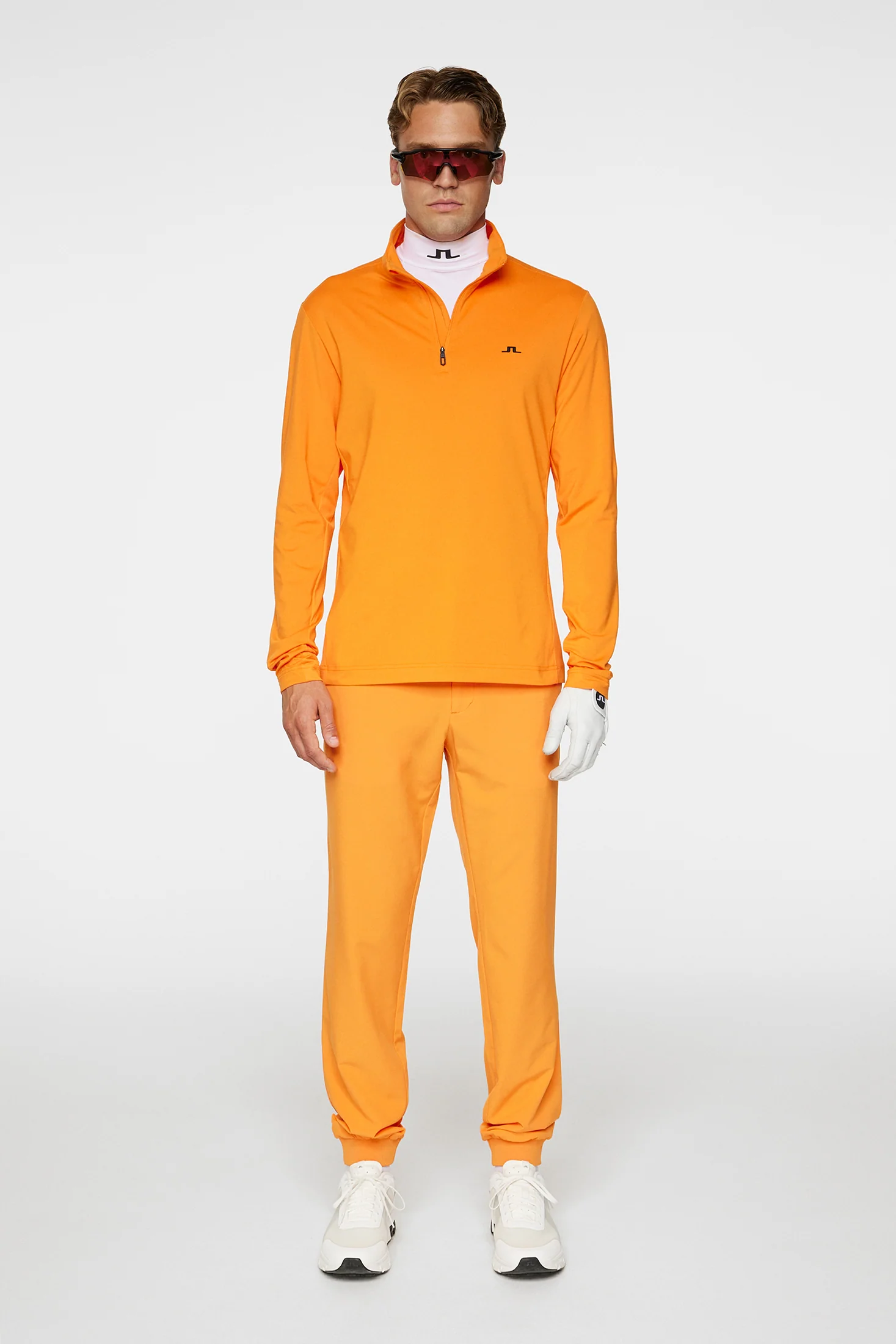 Luke Quarter Zip Mid Layer / Persimmon Orange - Image 4