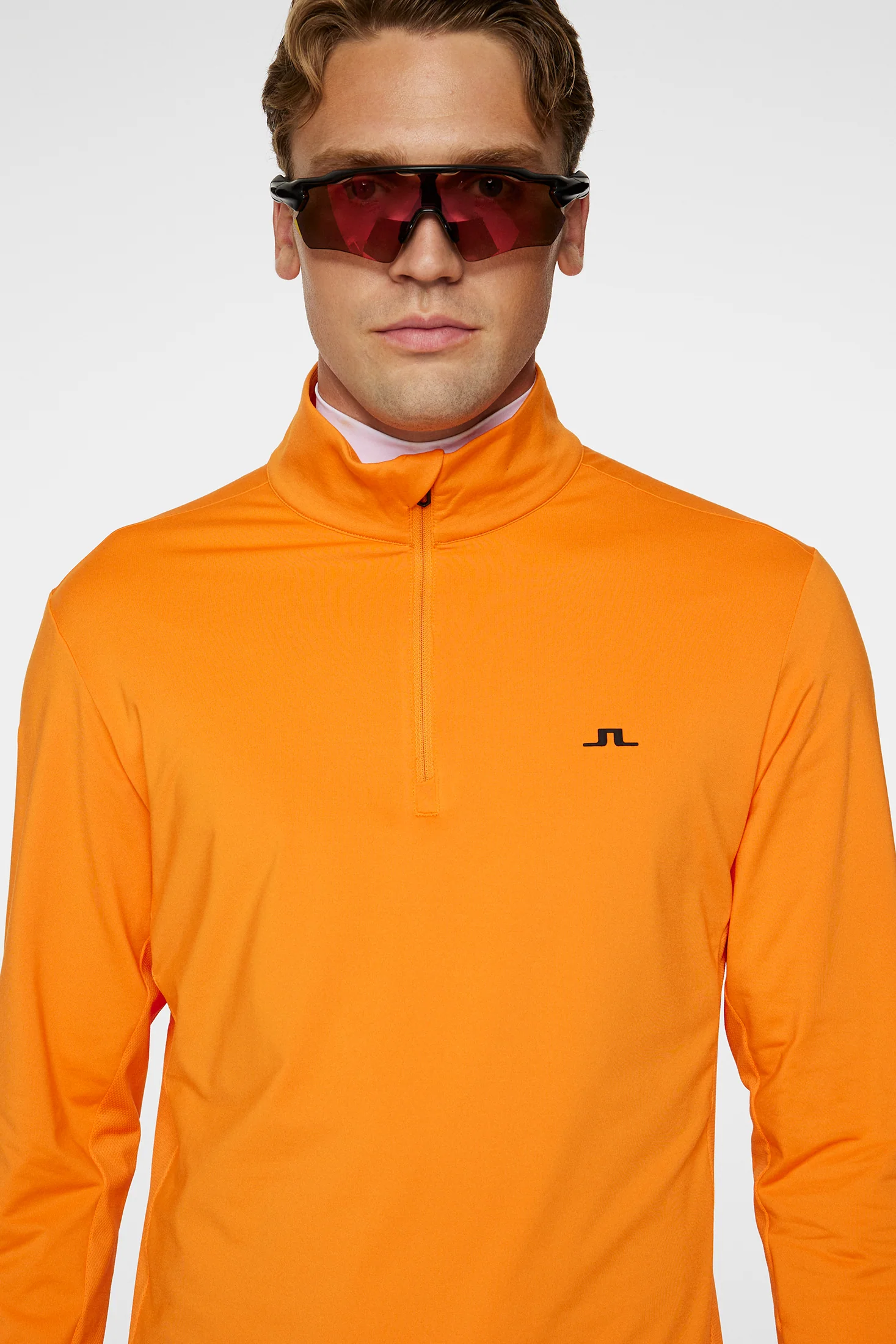 Luke Quarter Zip Mid Layer / Persimmon Orange - Image 5