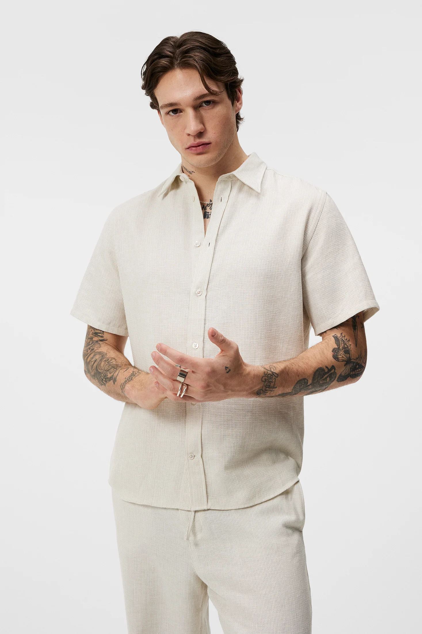 Lund Linen Mix Shirt / Safari Beige - Image 2