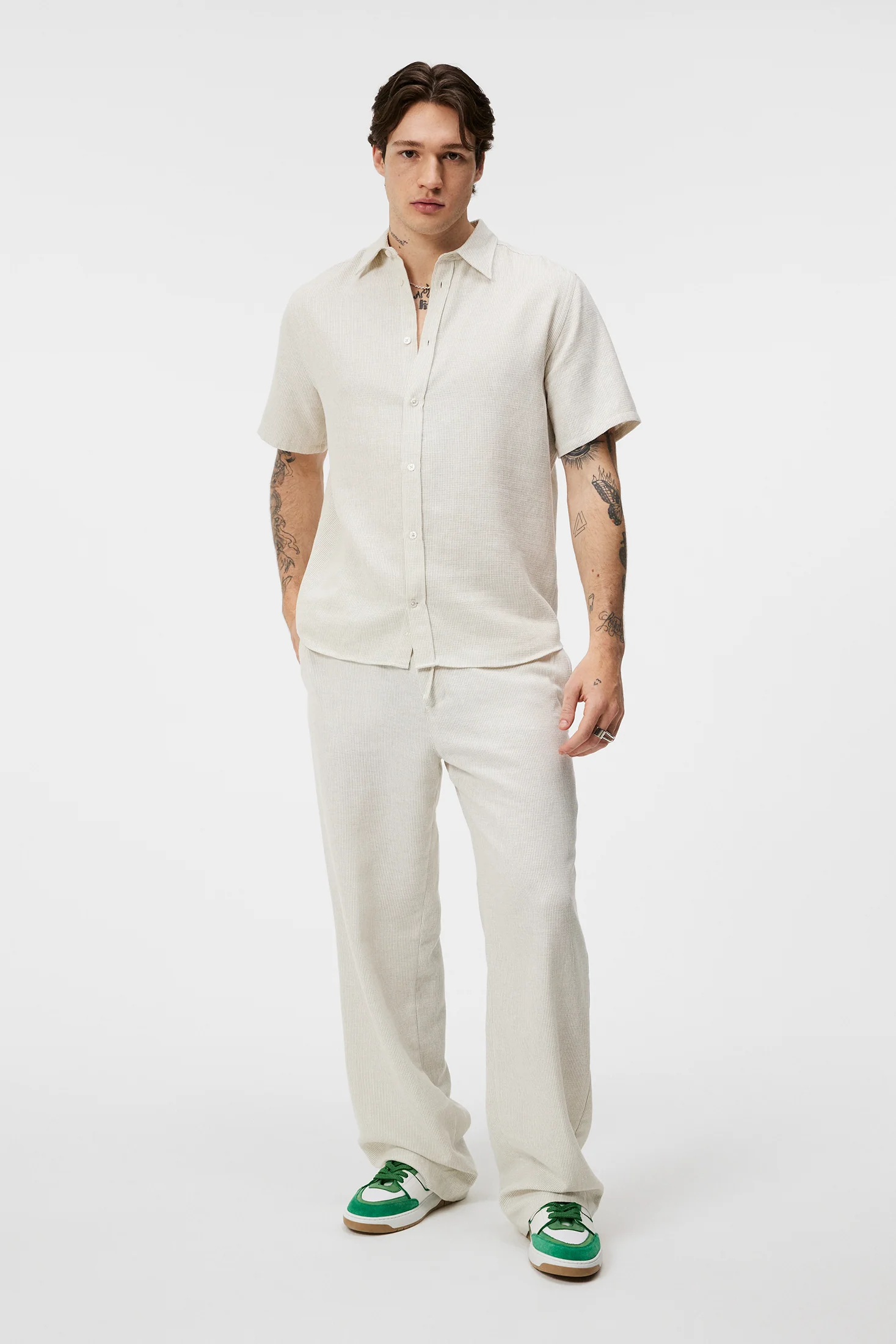 Lund Linen Mix Shirt / Safari Beige - Image 4