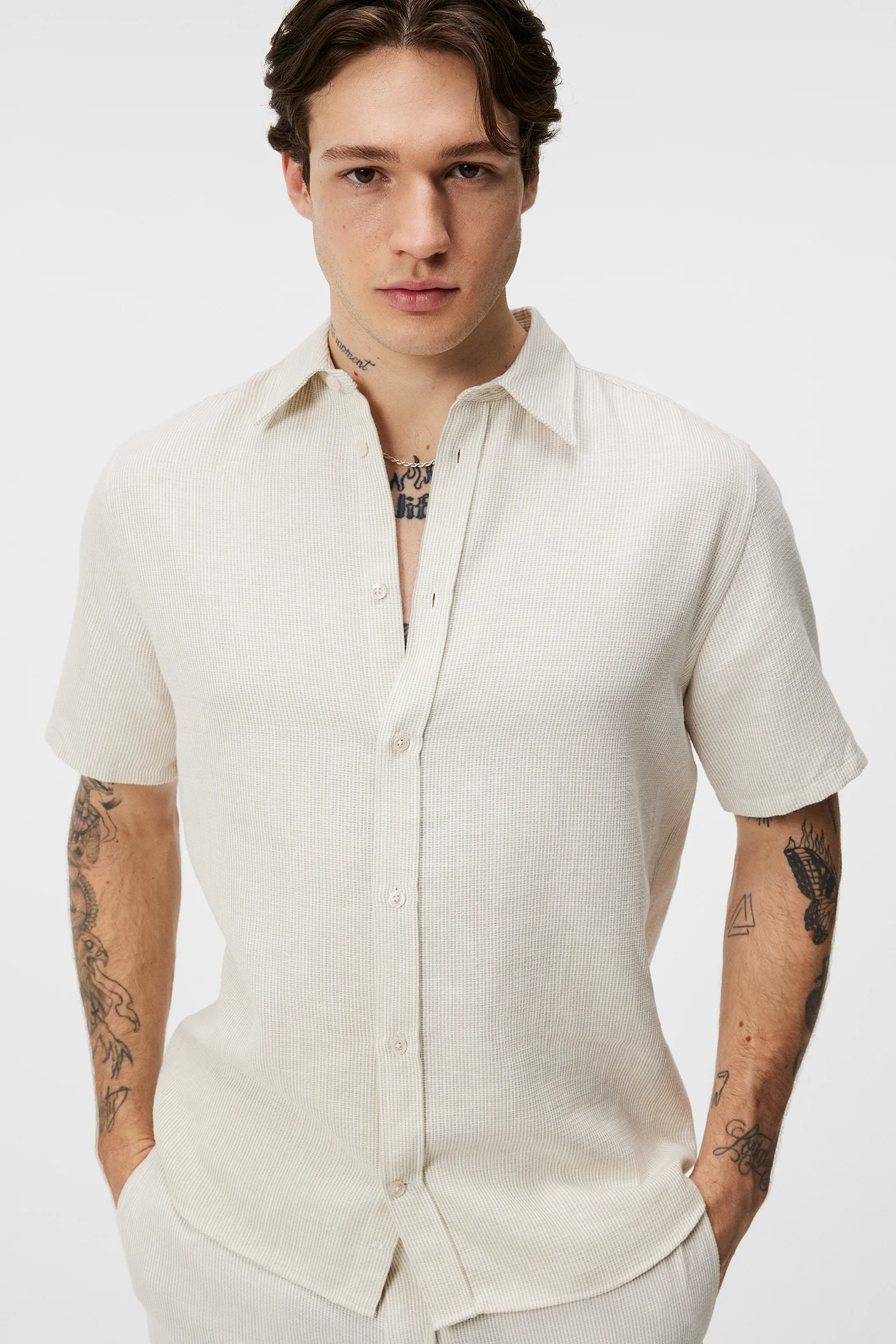 Lund Linen Mix Shirt / Safari Beige - Image 5