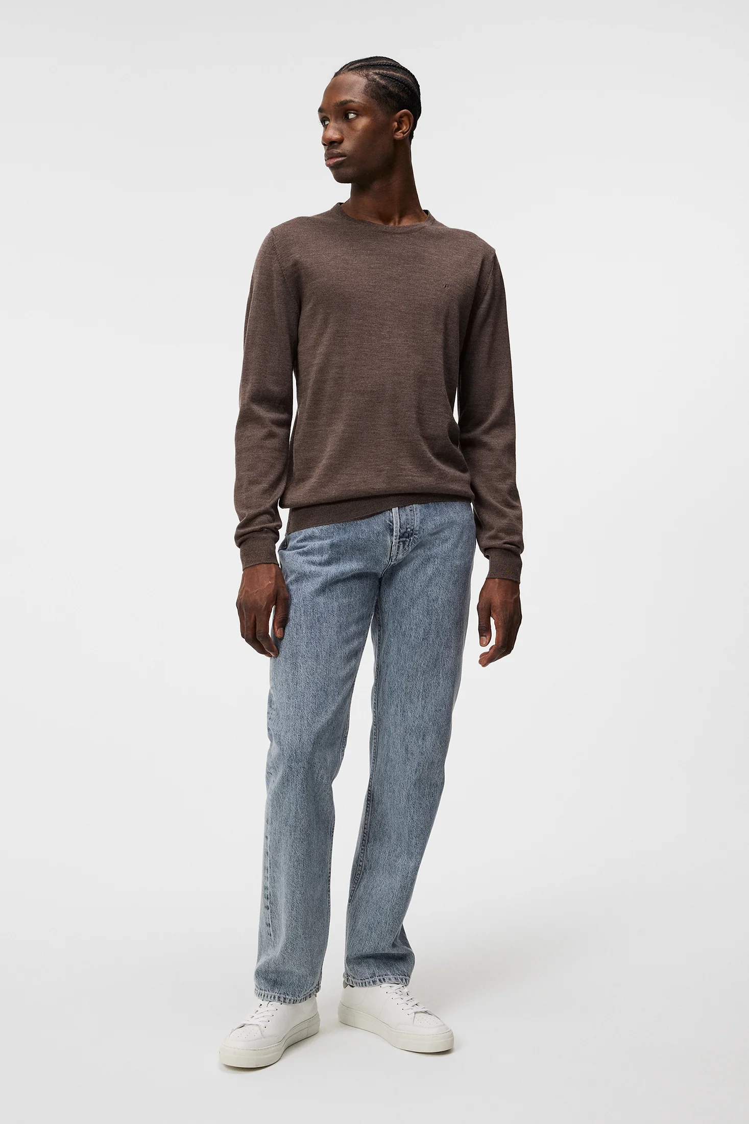 Lyle Light Merino Sweater / Walnut Melange - Image 4