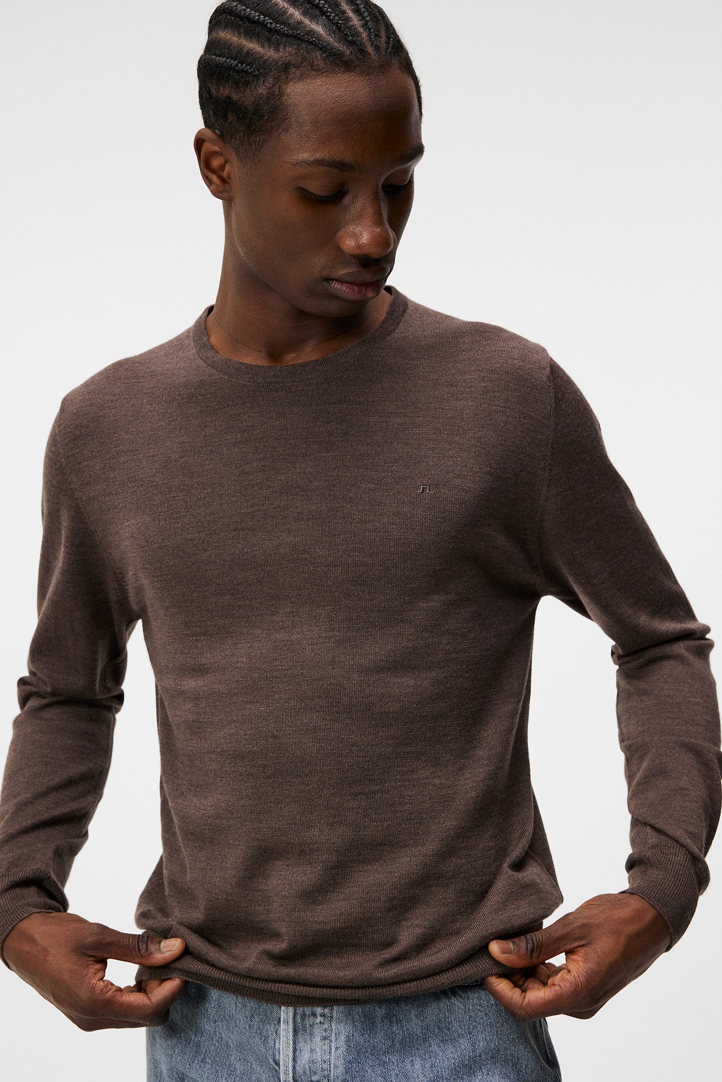 Lyle Light Merino Sweater / Walnut Melange - Image 5