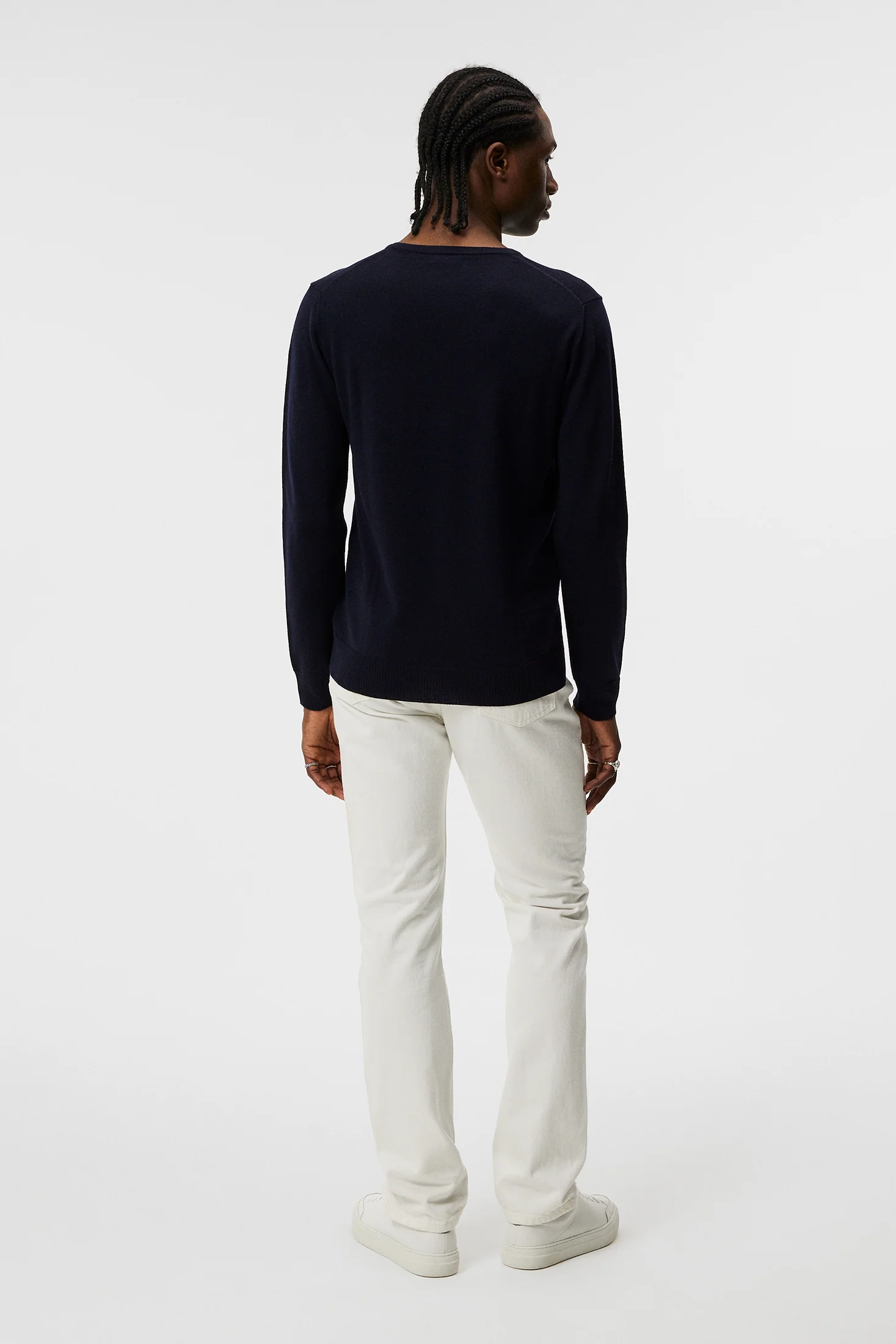 Lymann Merino V-neck Sweater / Navy - Image 3