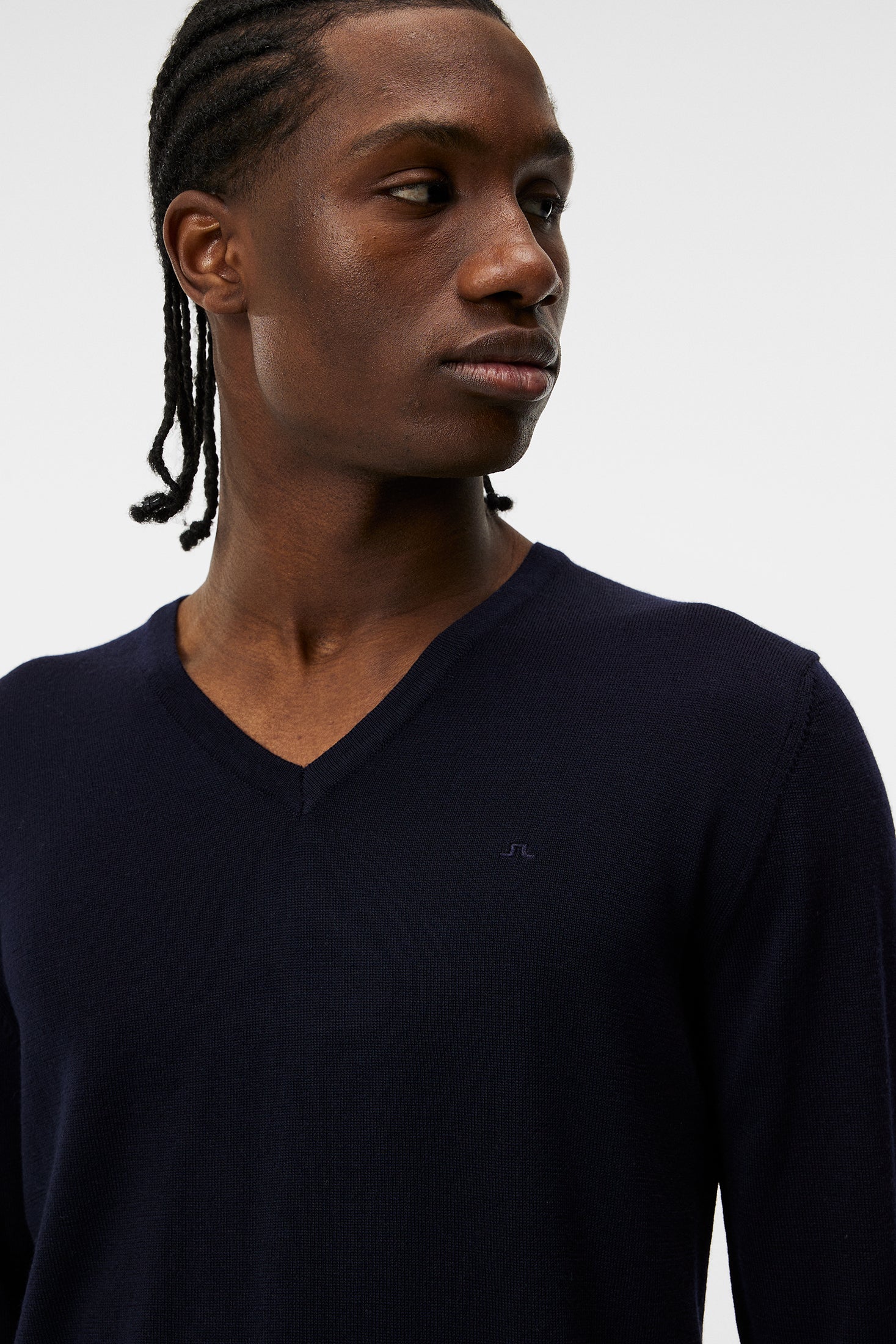 Lymann Merino V-neck Sweater / Navy - Image 5