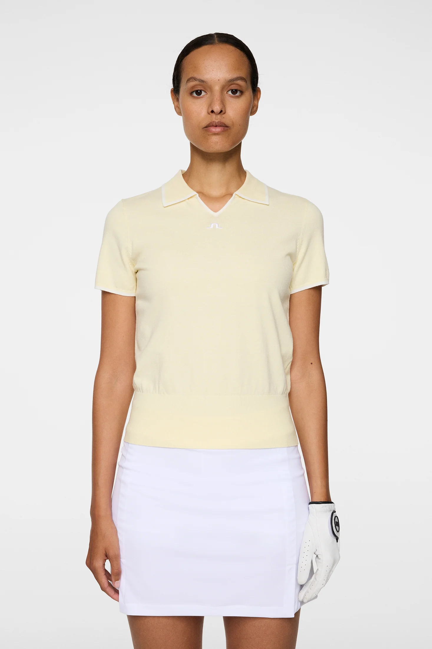 Malva Knitted Polo Shirt / Lemon Icing - Image 3