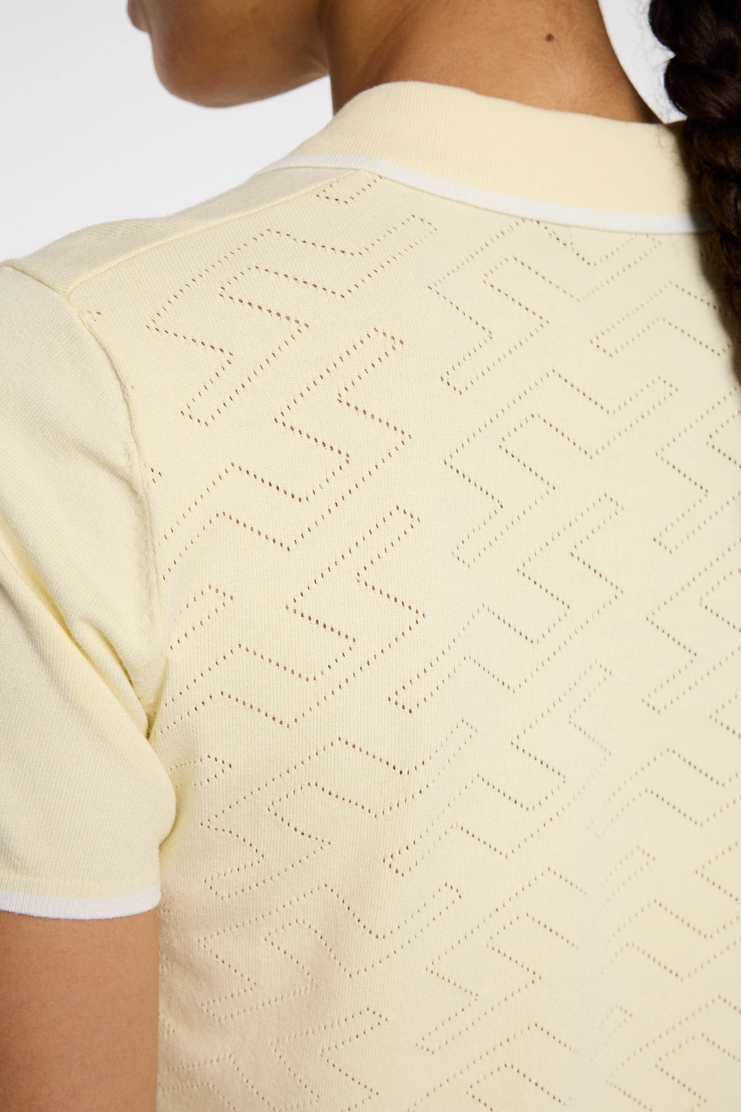 Malva Knitted Polo Shirt / Lemon Icing - Image 7