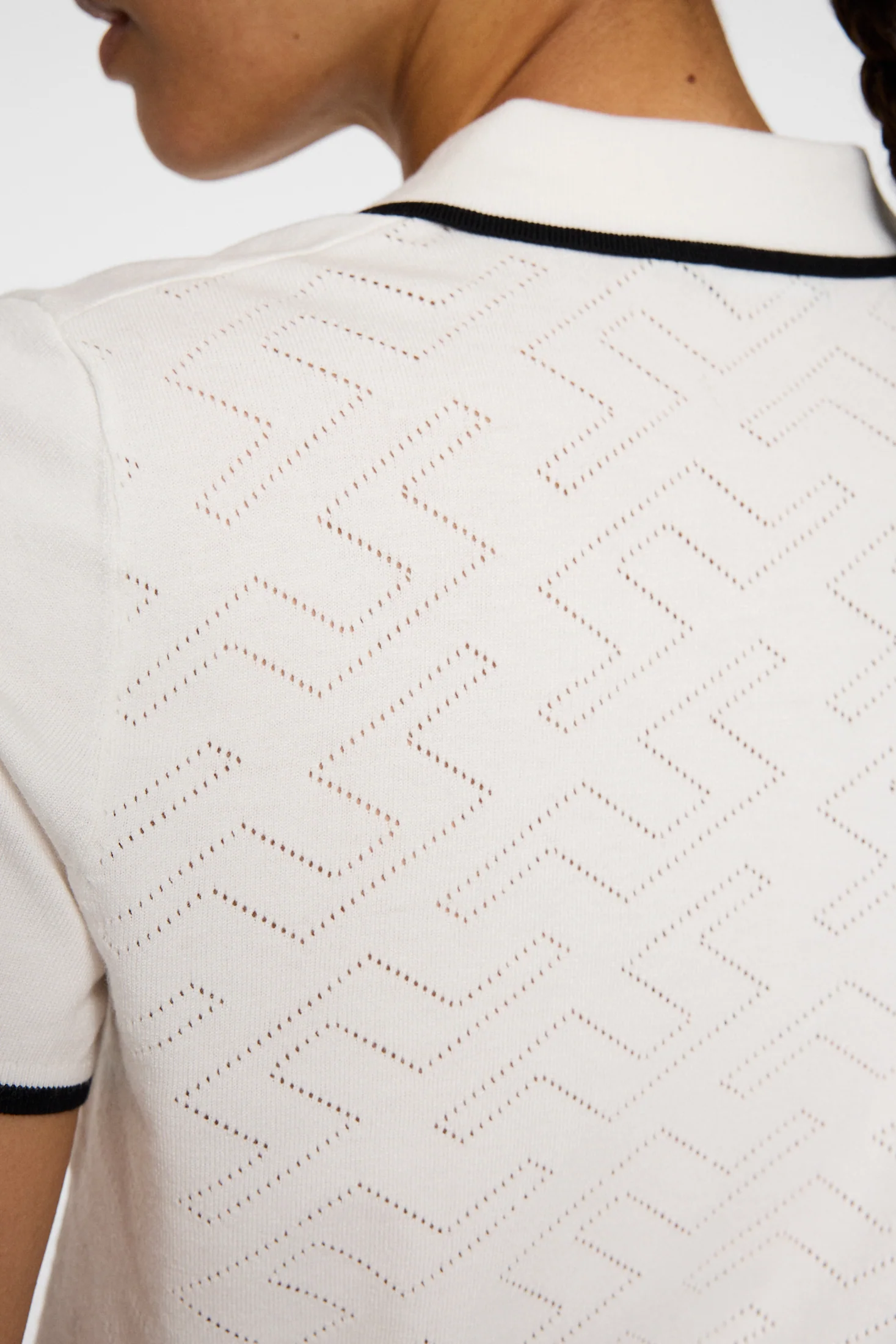 Malva Knitted Polo Shirt / White - Image 6