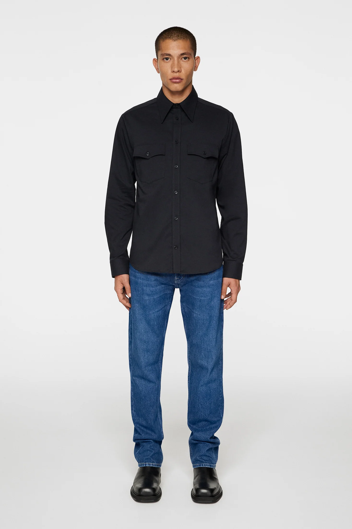 Manero Super Slim Shirt / Washed Black - Image 4