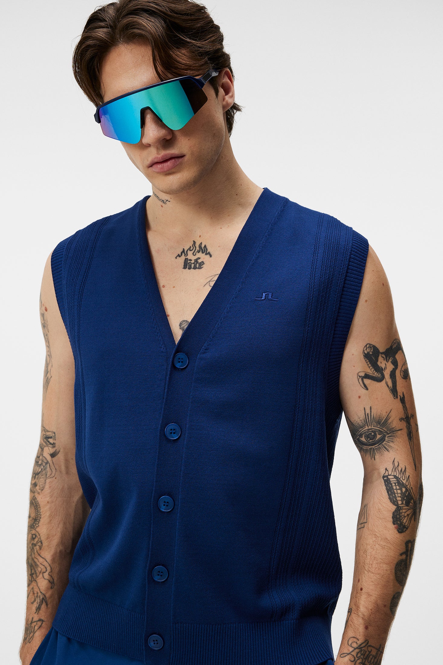 Markus Knitted Vest / Estate Blue - Image 5