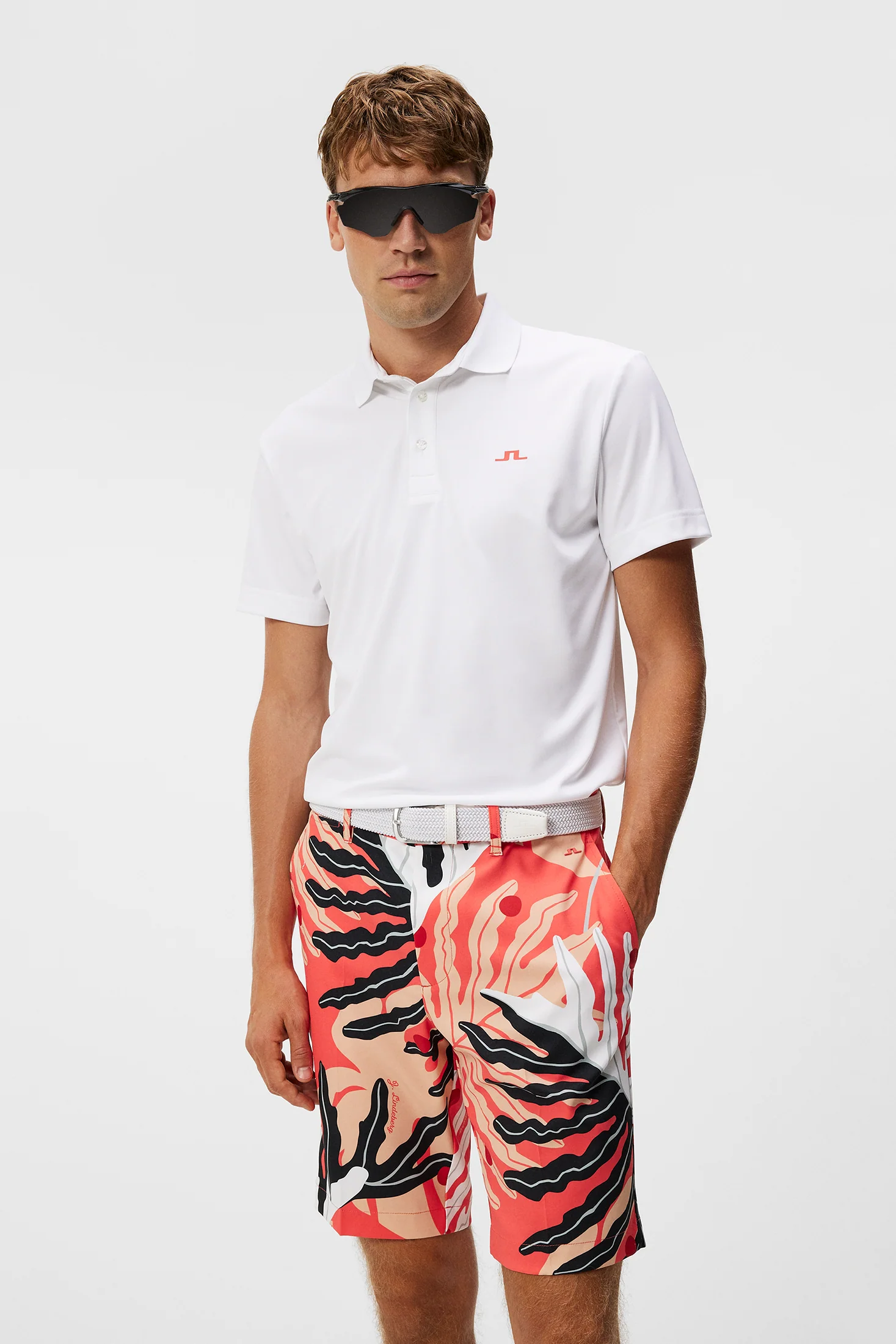 Martin Regular Fit Polo / Paradise Monstera Coral - Image 3