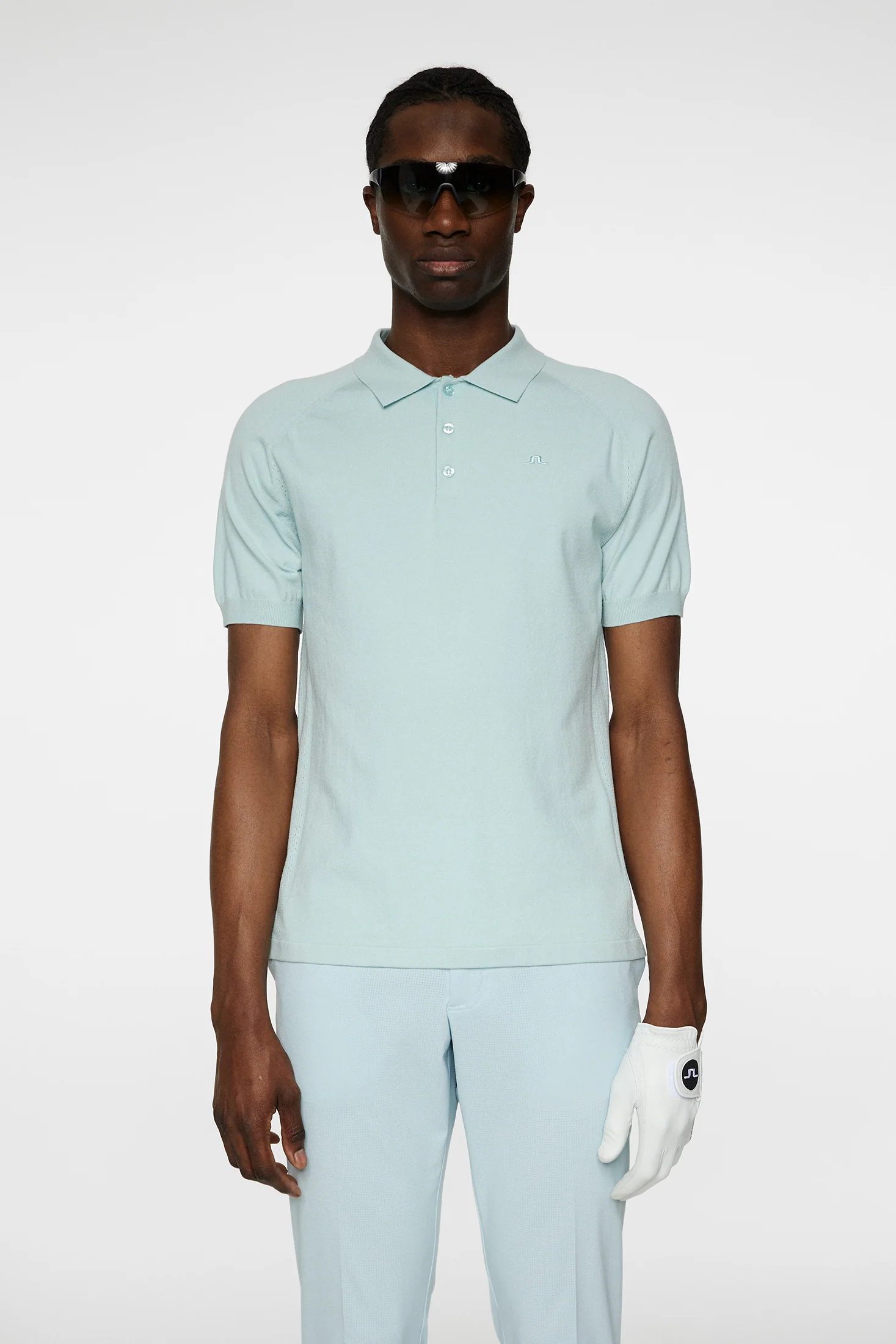 Martines Knitted Polo Shirt / Winter Sky - Image 3