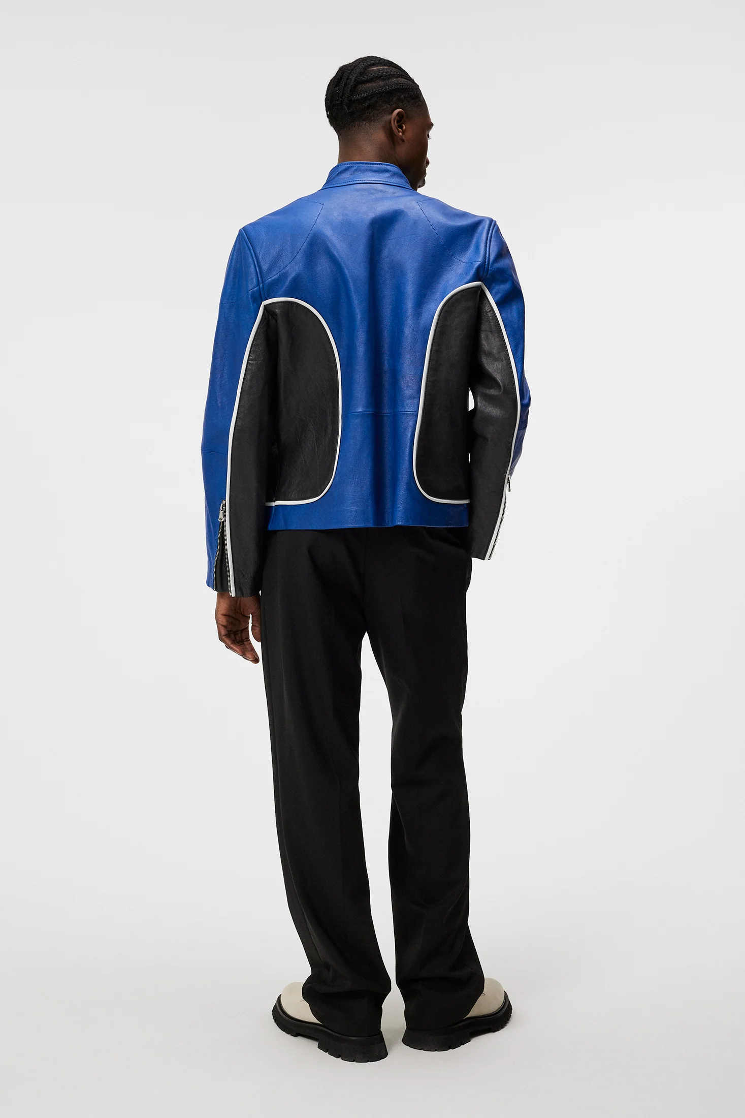 Morris Leather Biker Jacket / Nautical Blue - Image 6
