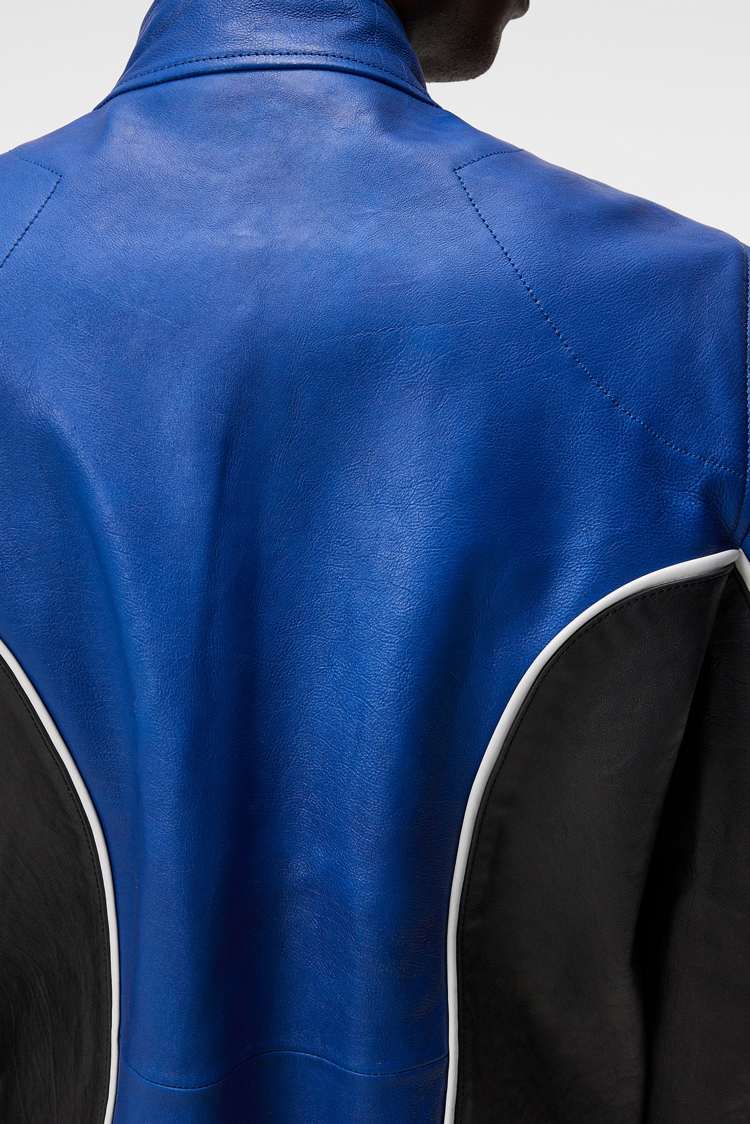 Morris Leather Biker Jacket / Nautical Blue - Image 7