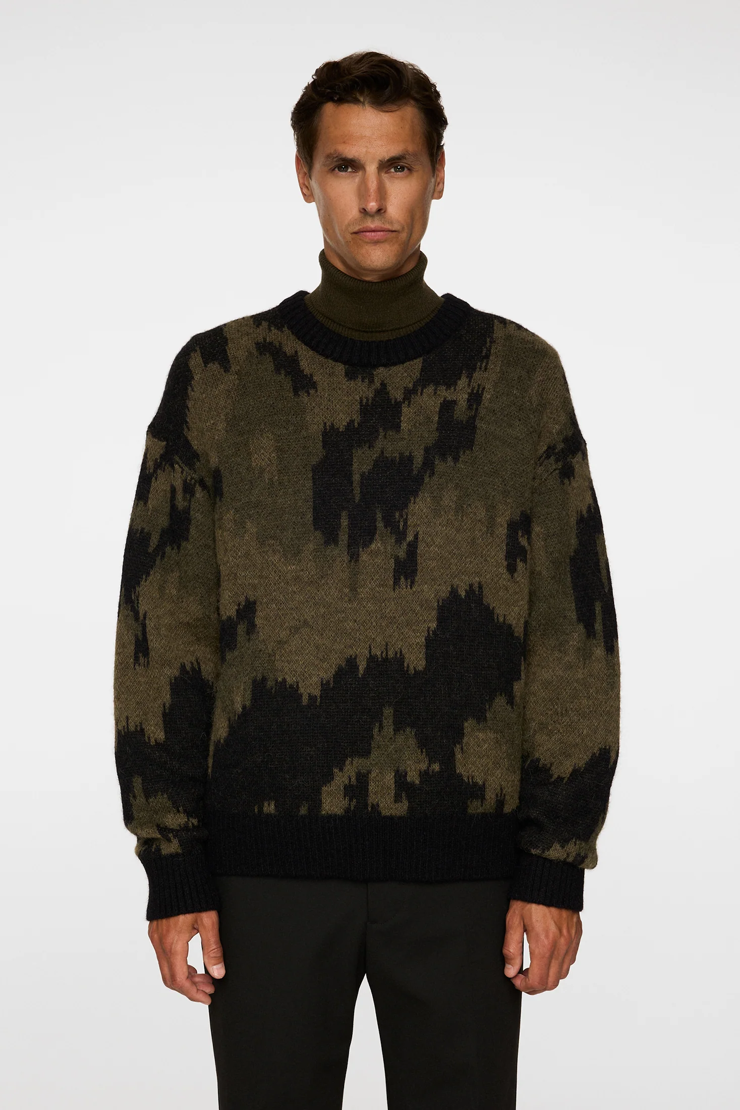 Nate Graphic Jacquard Knit / Forest Green - Image 2