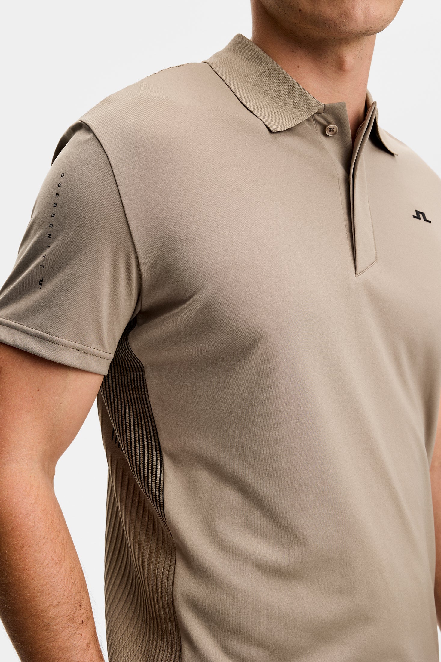 Neri Hybrid Knit Polo Shirt / Brindle - Image 6