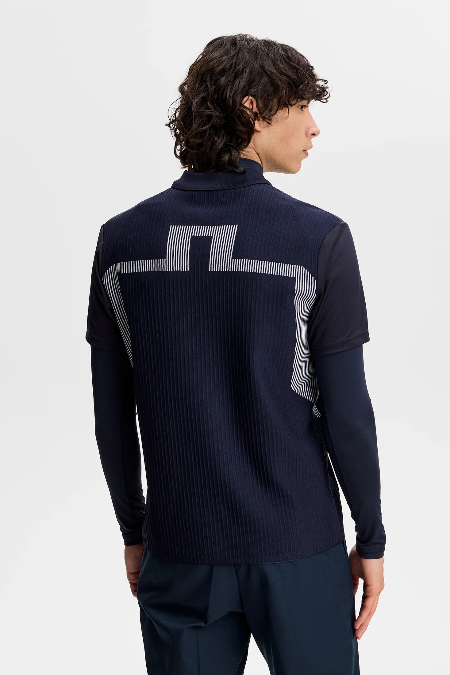 Neri Hybrid Knit Polo Shirt / JL Navy - Image 6