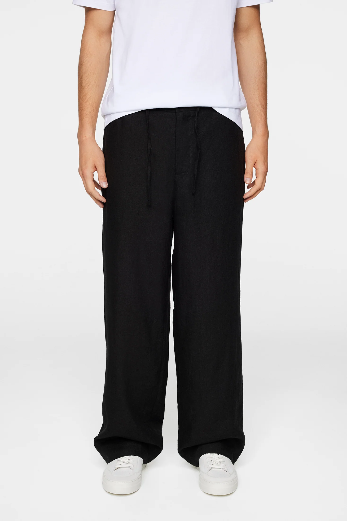 Noah Drape Linen Pants / Black - Image 2