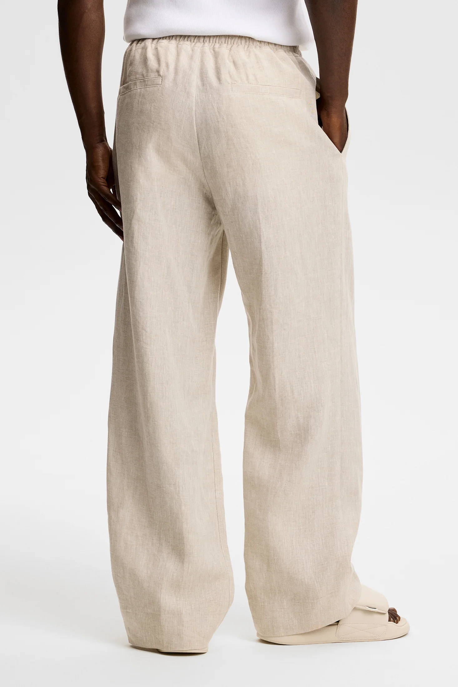 Noah Drape Linen Pants / Moonbeam - Image 3