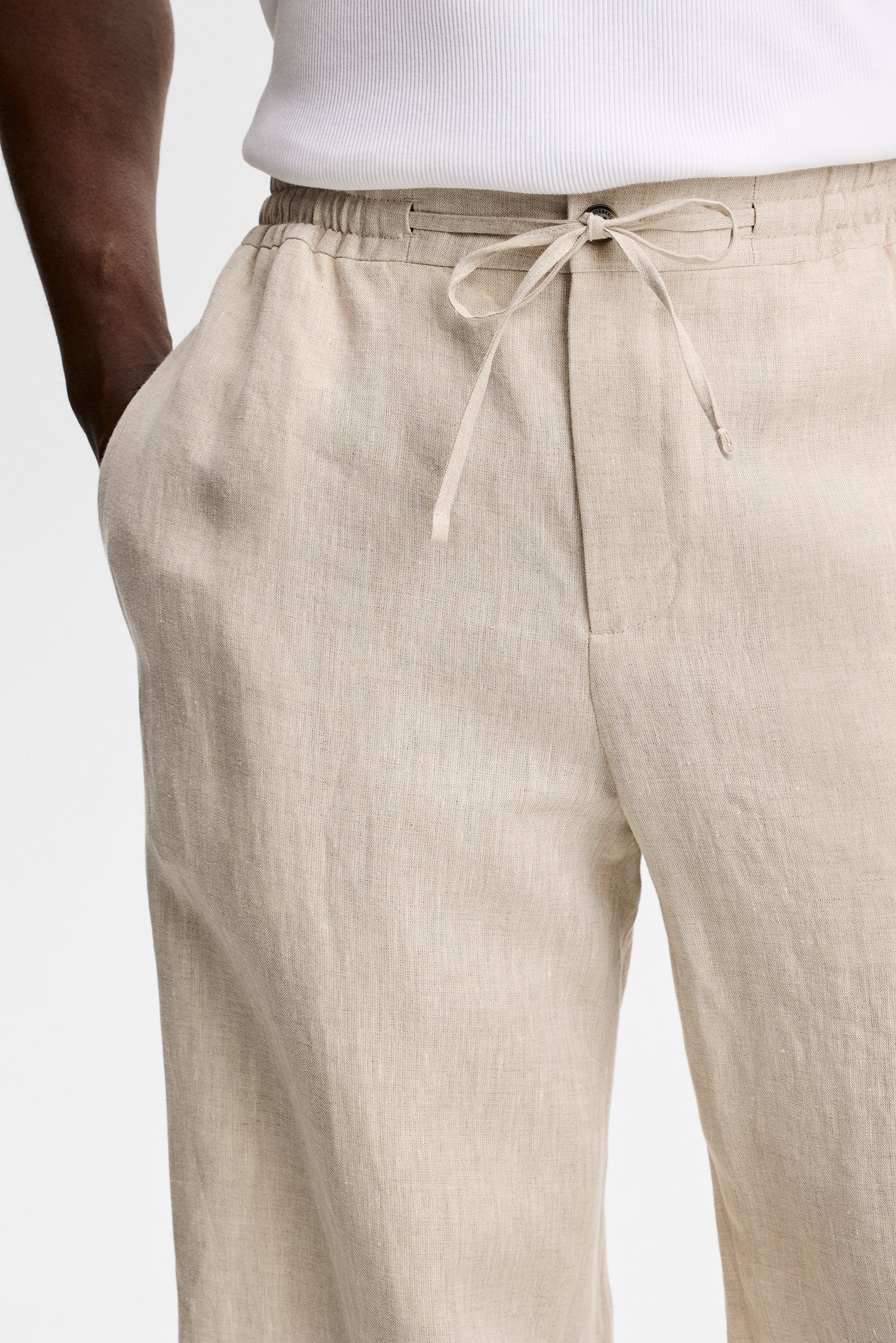 Noah Drape Linen Pants / Moonbeam - Image 5