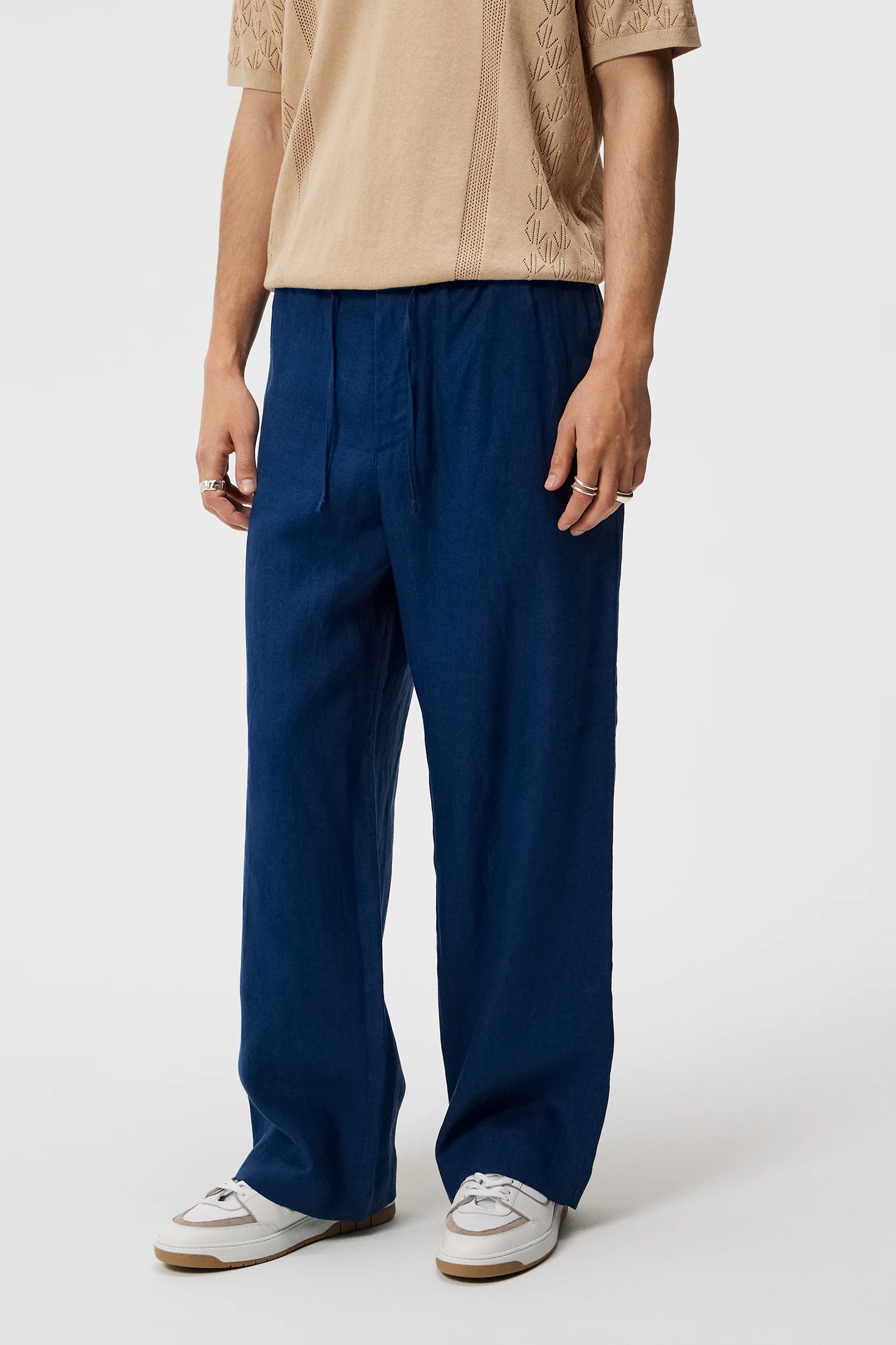 Noah Wide Linen Pants / Estate Blue - Image 2