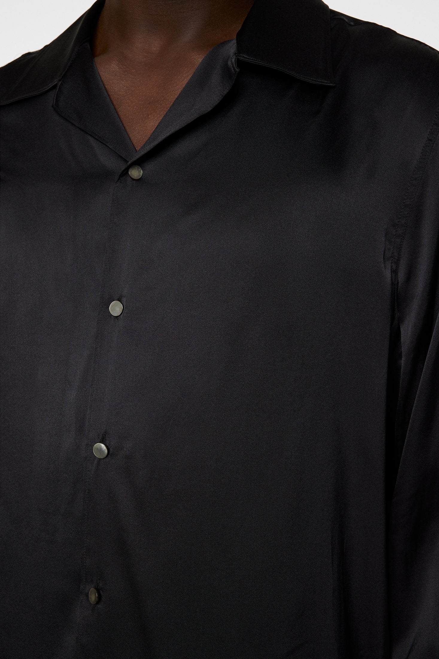 PJ Solid Silk Shirt / Black - Image 6
