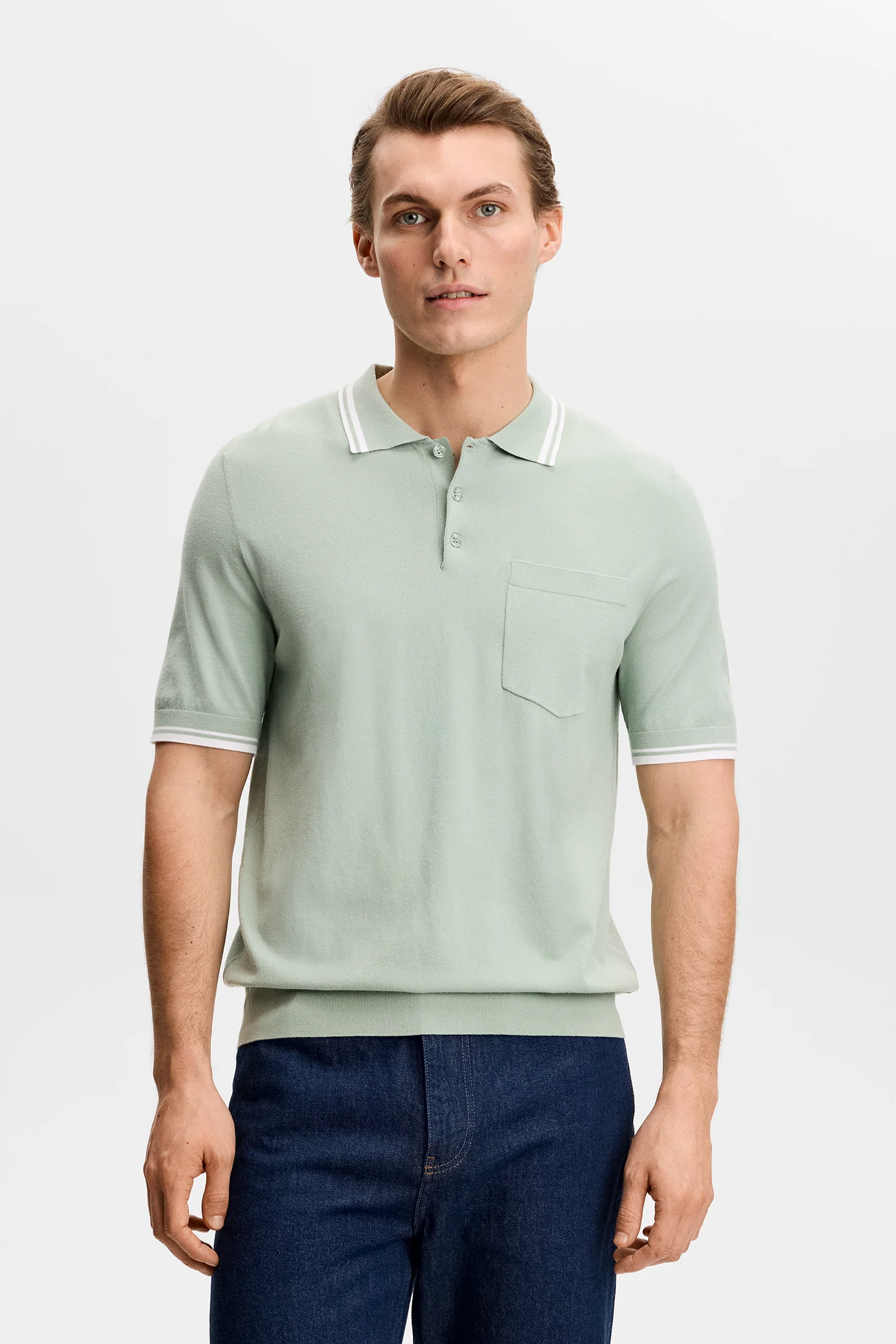 Ramon Knit SS Polo / Jadeite - Image 2