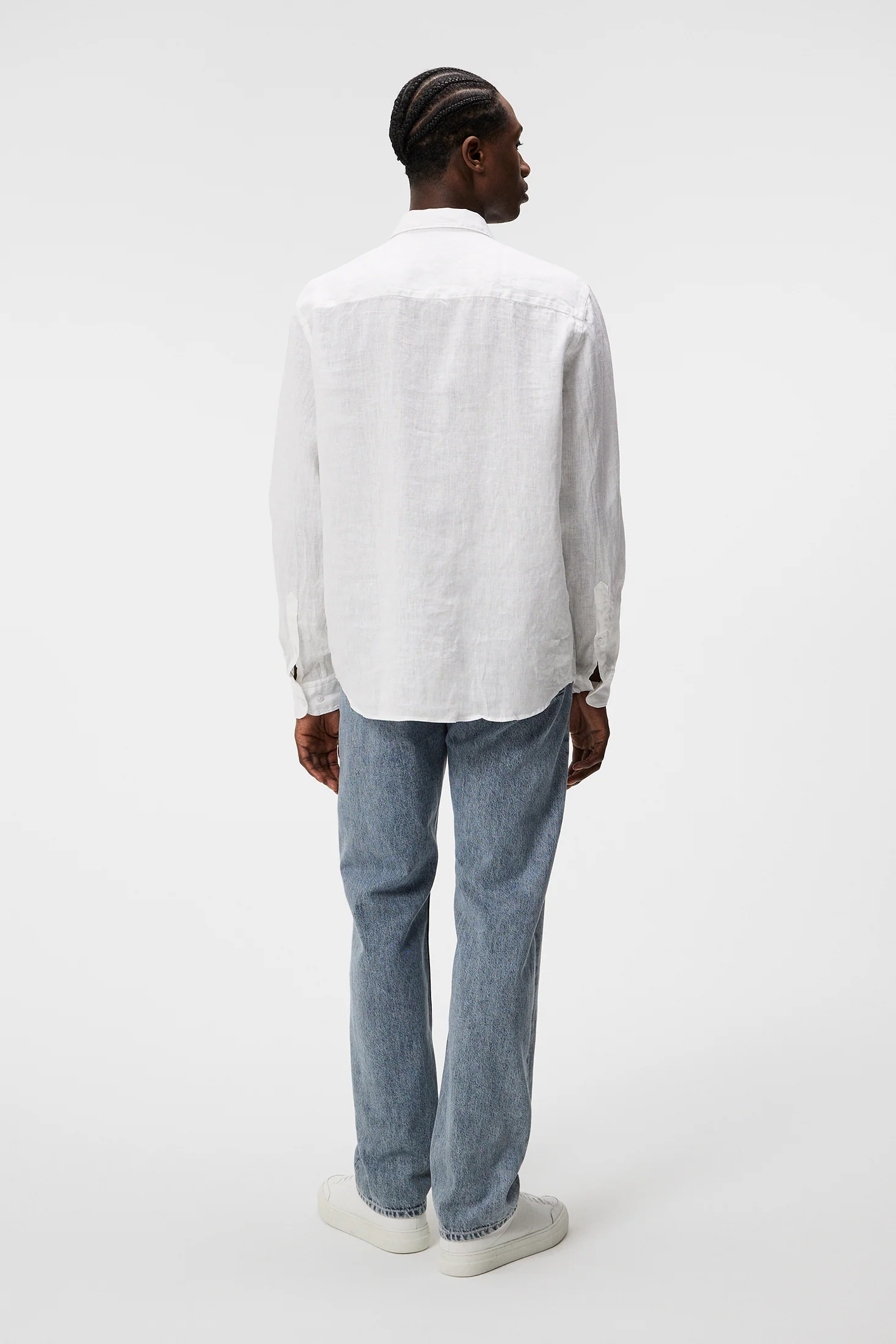 Reg LS Clean Linen Shirt / White - Image 3