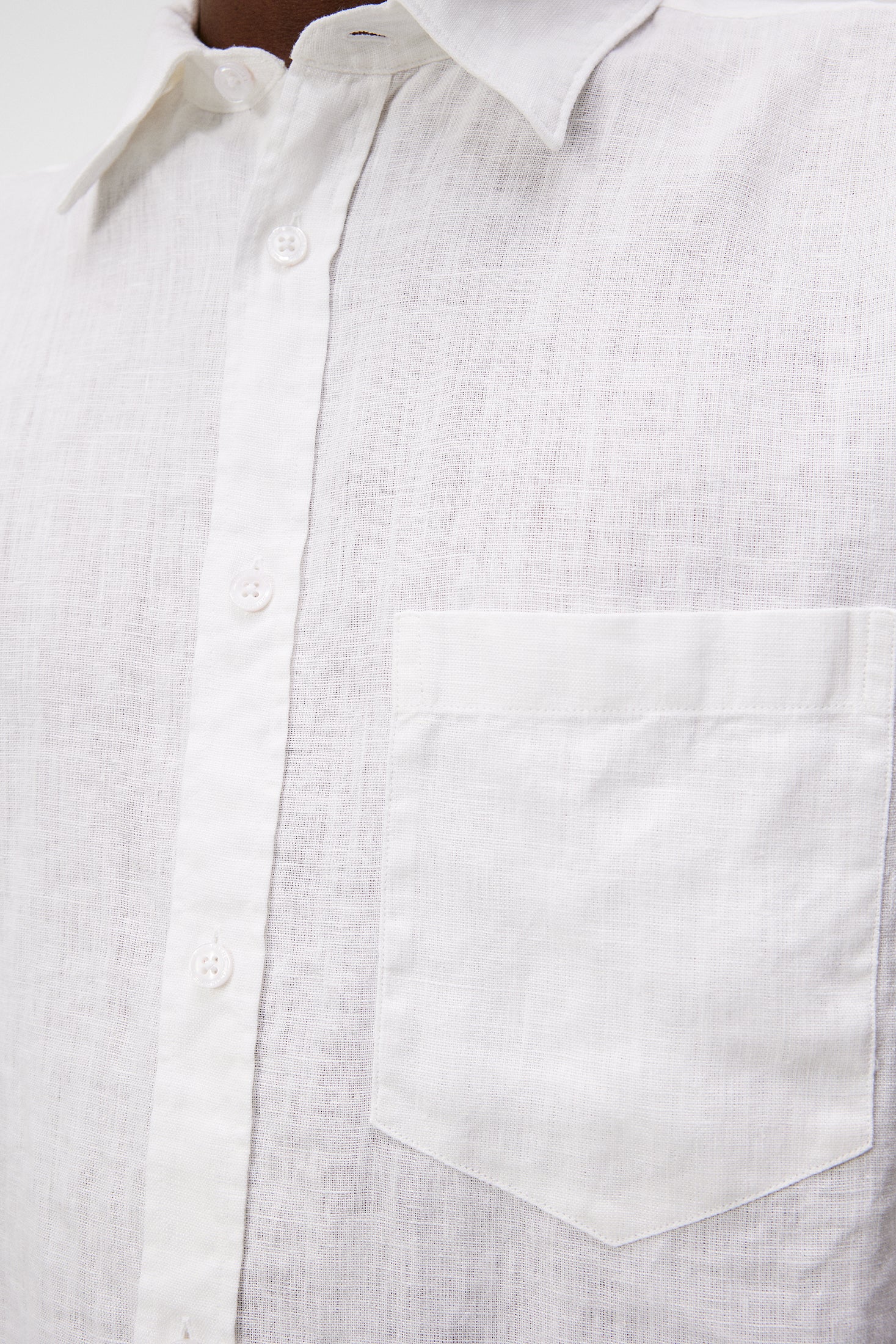 Reg LS Clean Linen Shirt / White - Image 6