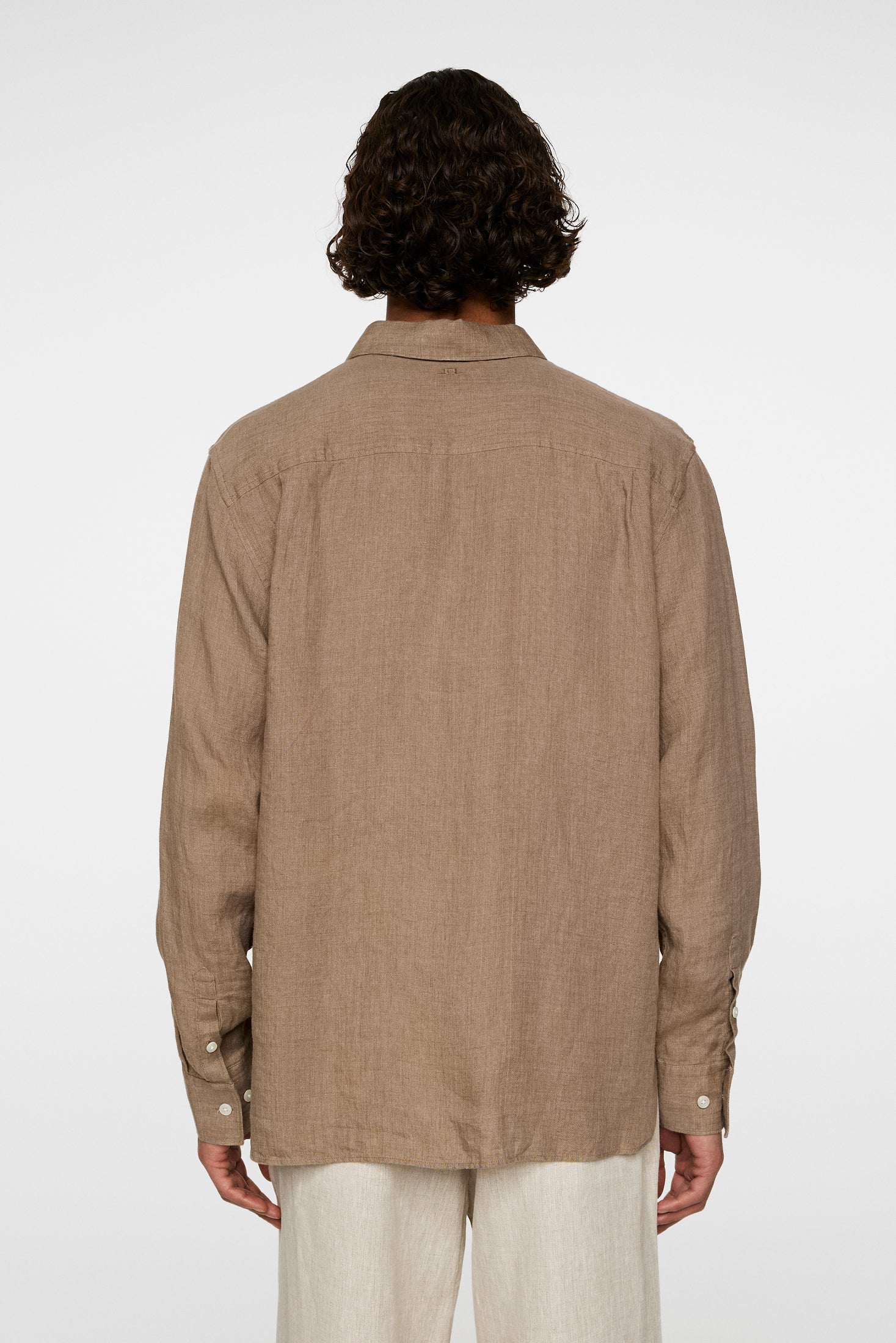 Reg LS Linen Melange Shirt / Sepia Tint - Image 3