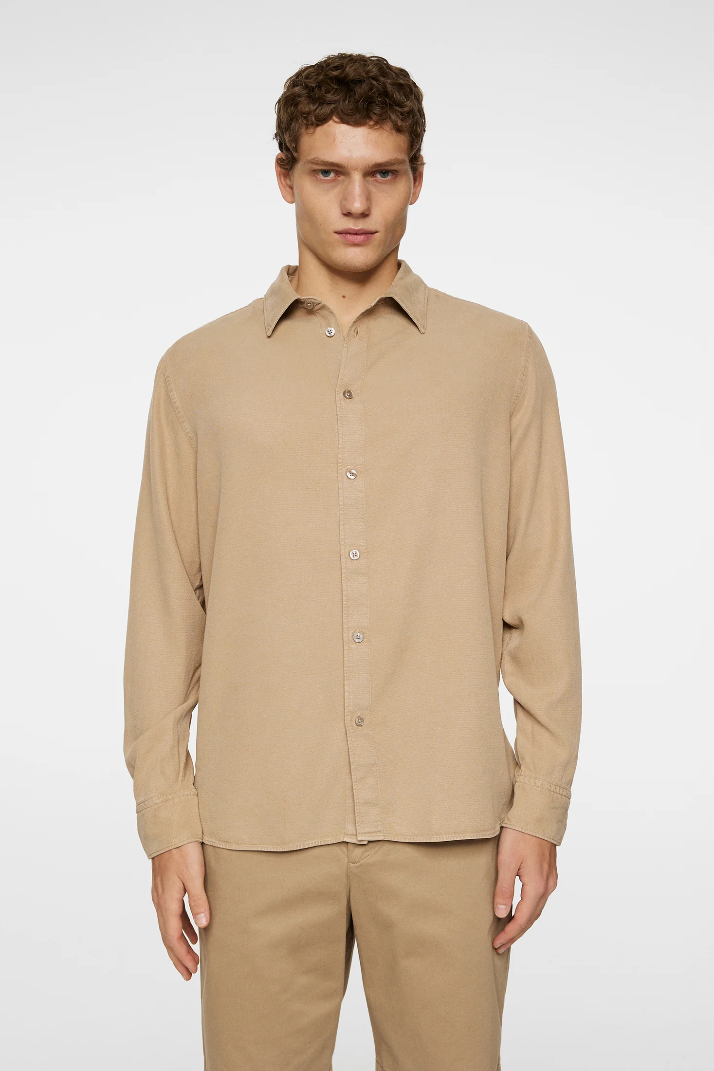 Reg LS Struct Gmd Tencel Shirt / Batique Khaki - Image 2