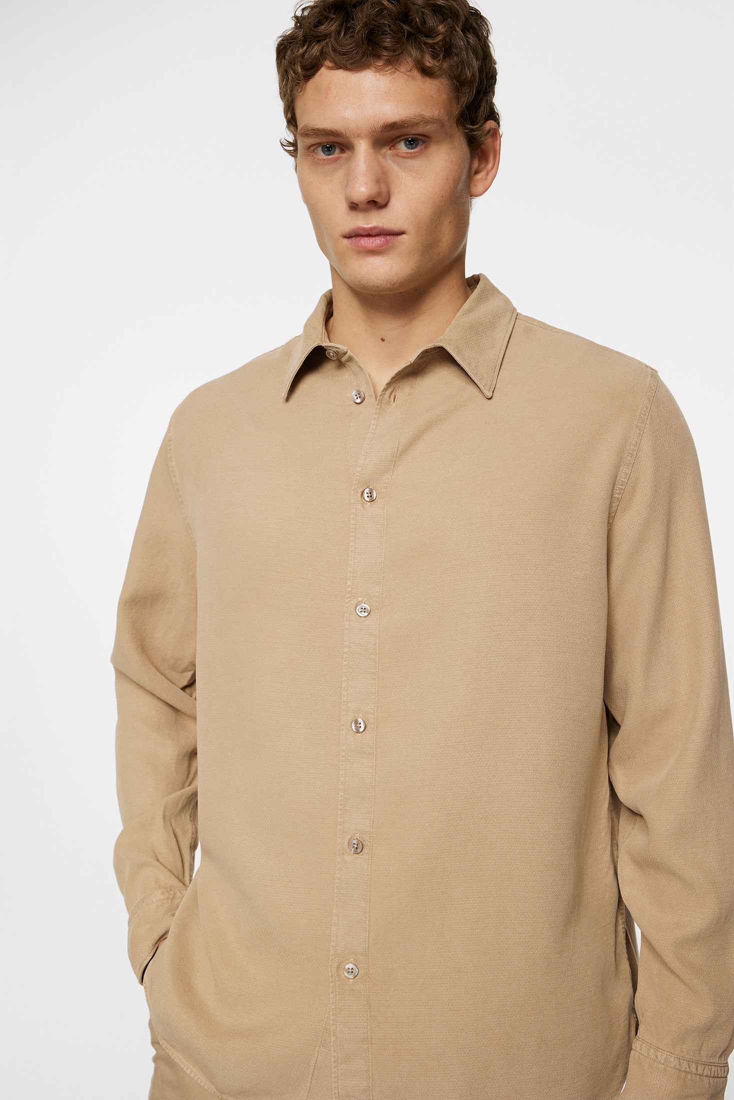 Reg LS Struct Gmd Tencel Shirt / Batique Khaki - Image 5