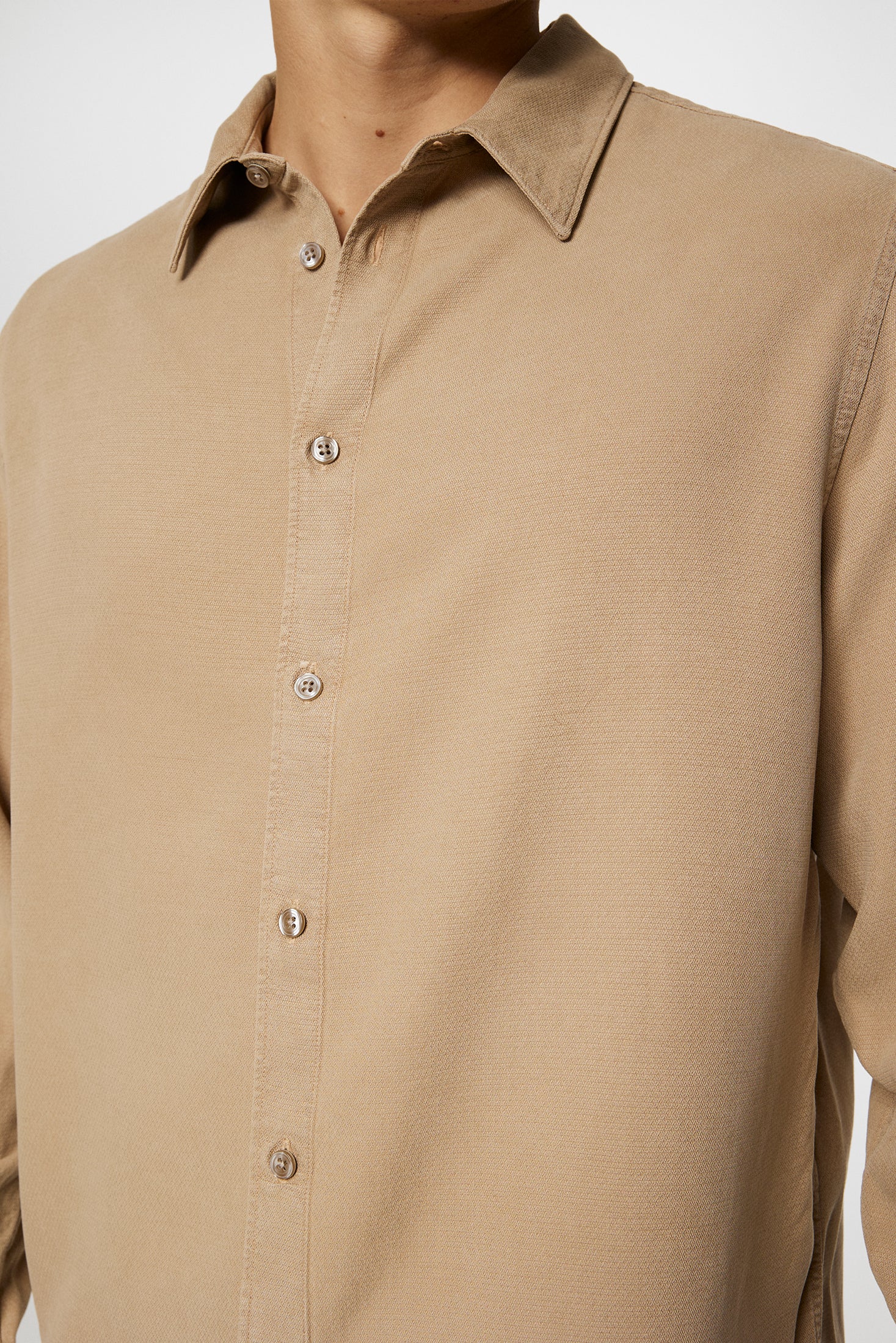 Reg LS Struct Gmd Tencel Shirt / Batique Khaki - Image 6