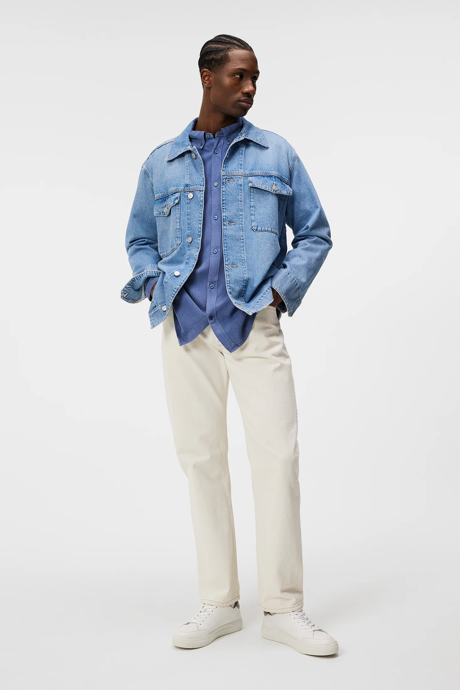 Reg LS Structure Tencel Shirt / Bijou Blue - Image 4