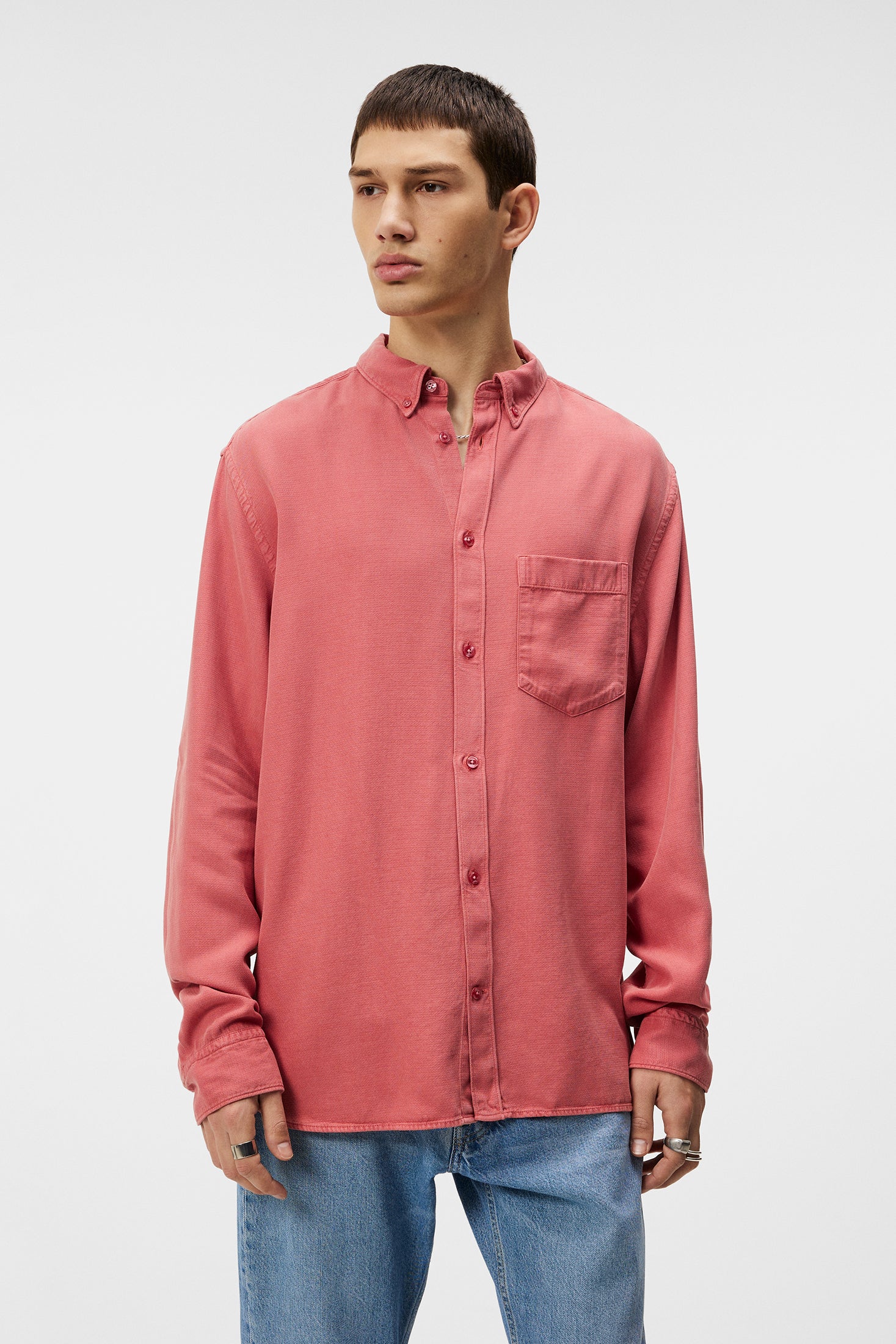 Reg LS Structure Tencel Shirt / Dusty Cedar - Image 2