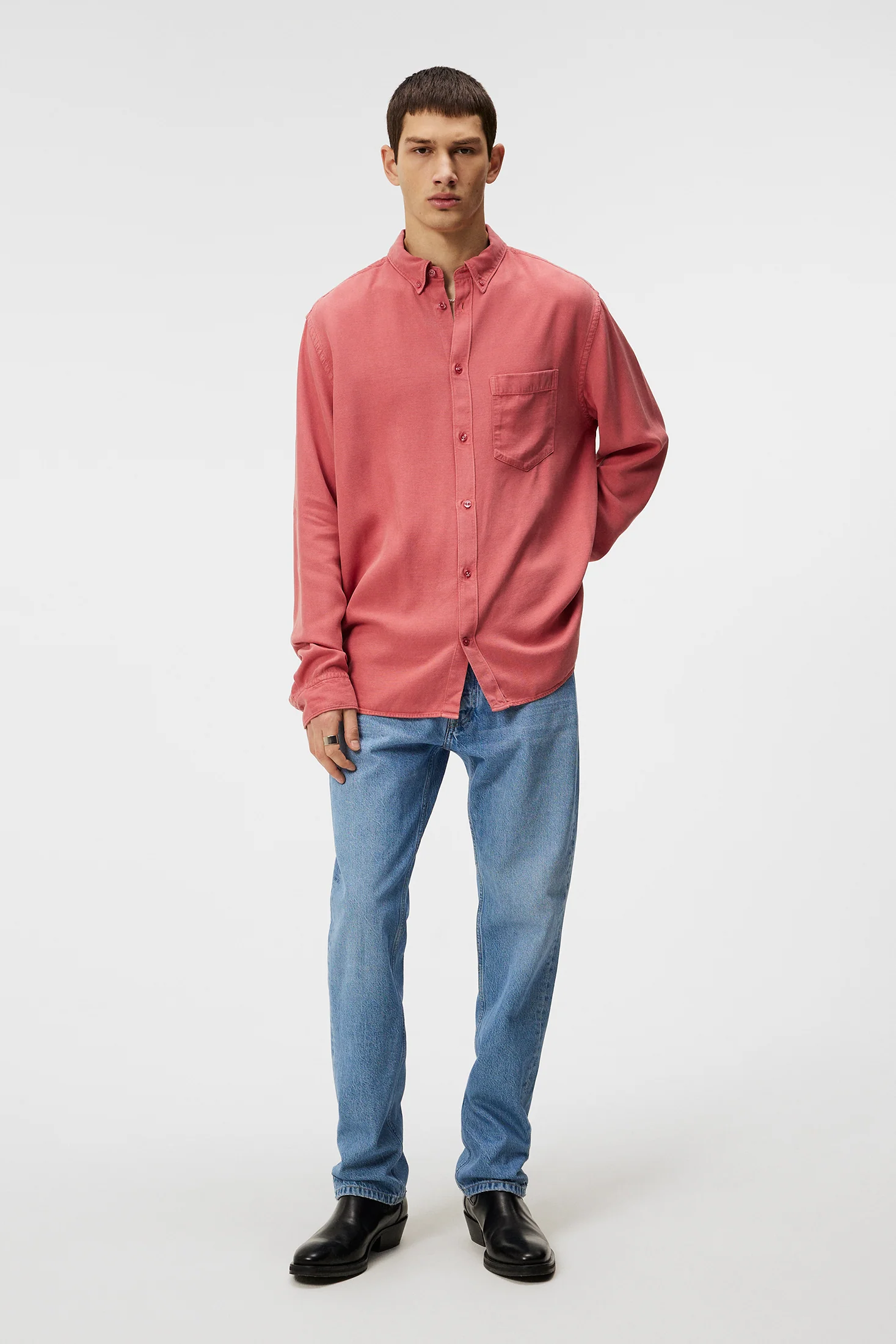 Reg LS Structure Tencel Shirt / Dusty Cedar - Image 4